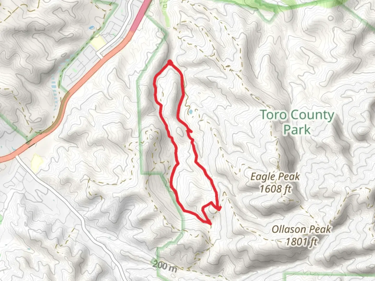 An image depicting the trail Ollason Road Loop and its surrounding area.