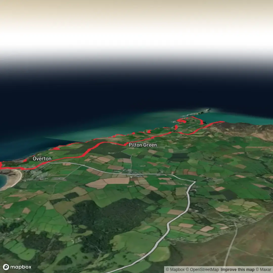 An image depicting the trail Rhossili Down, South Gower Cliffs and Port Eynon (17) and its surrounding area.