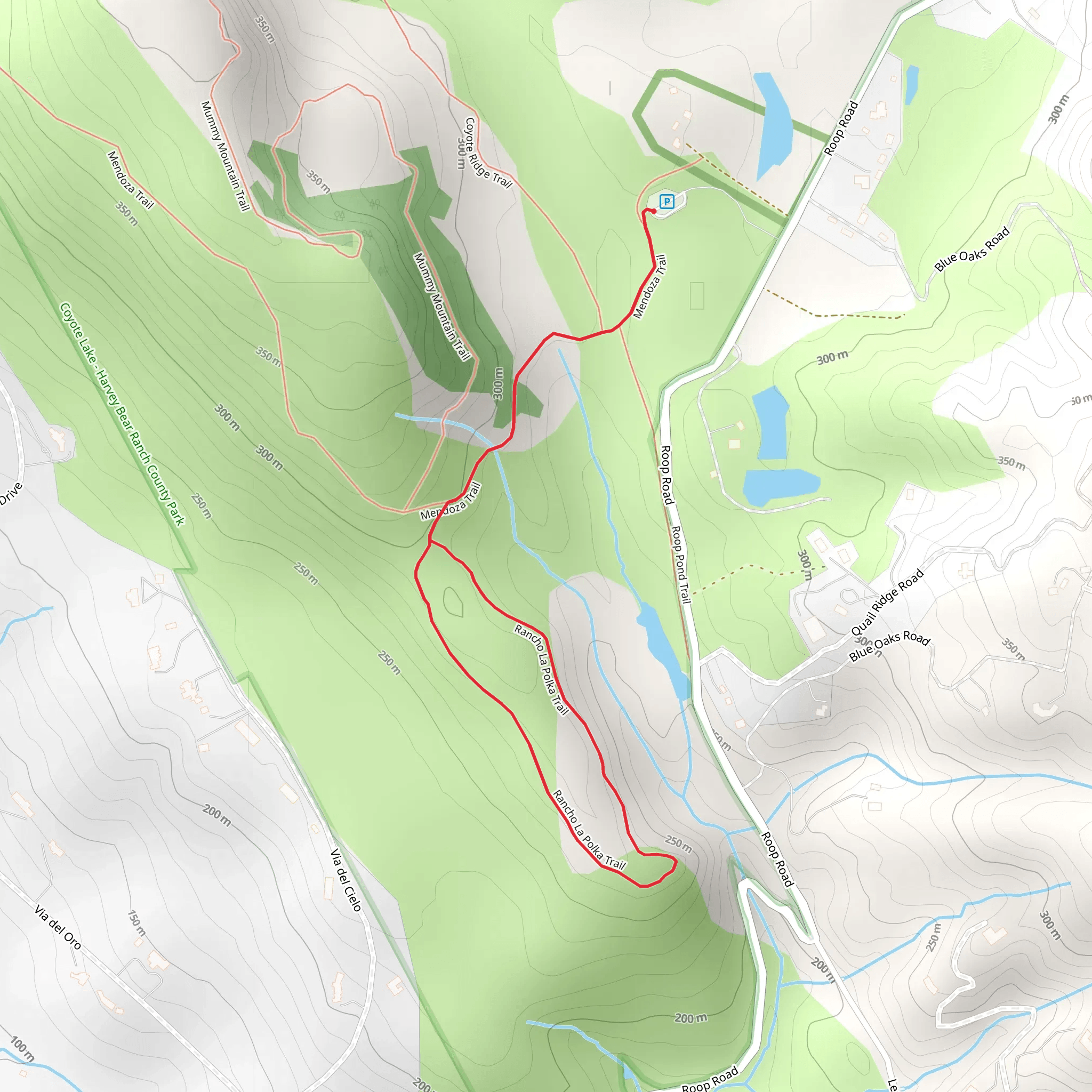 Rancho La Polka Loop via Mendoza Trail mobile static map