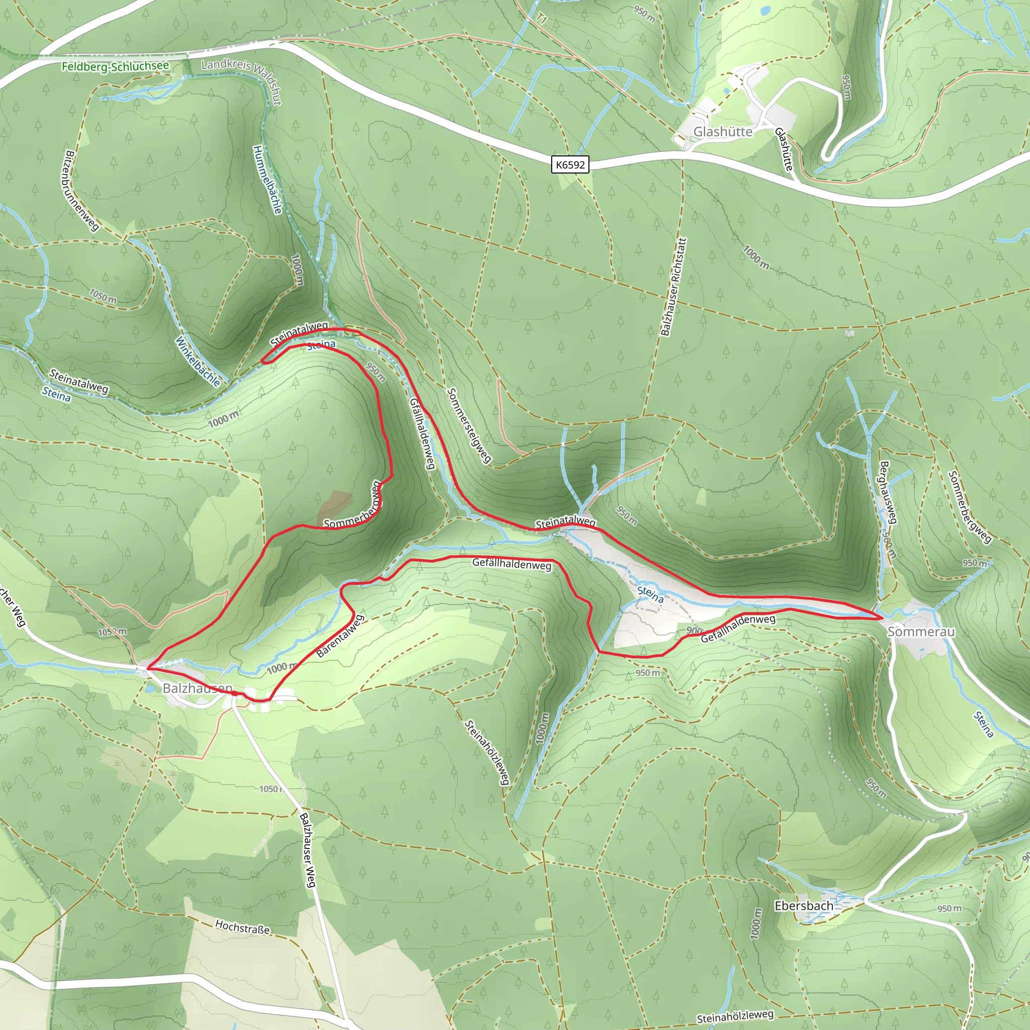 Balzhausen to Sommerau Loop via Gefällhalde and Steinatalweg mobile static map