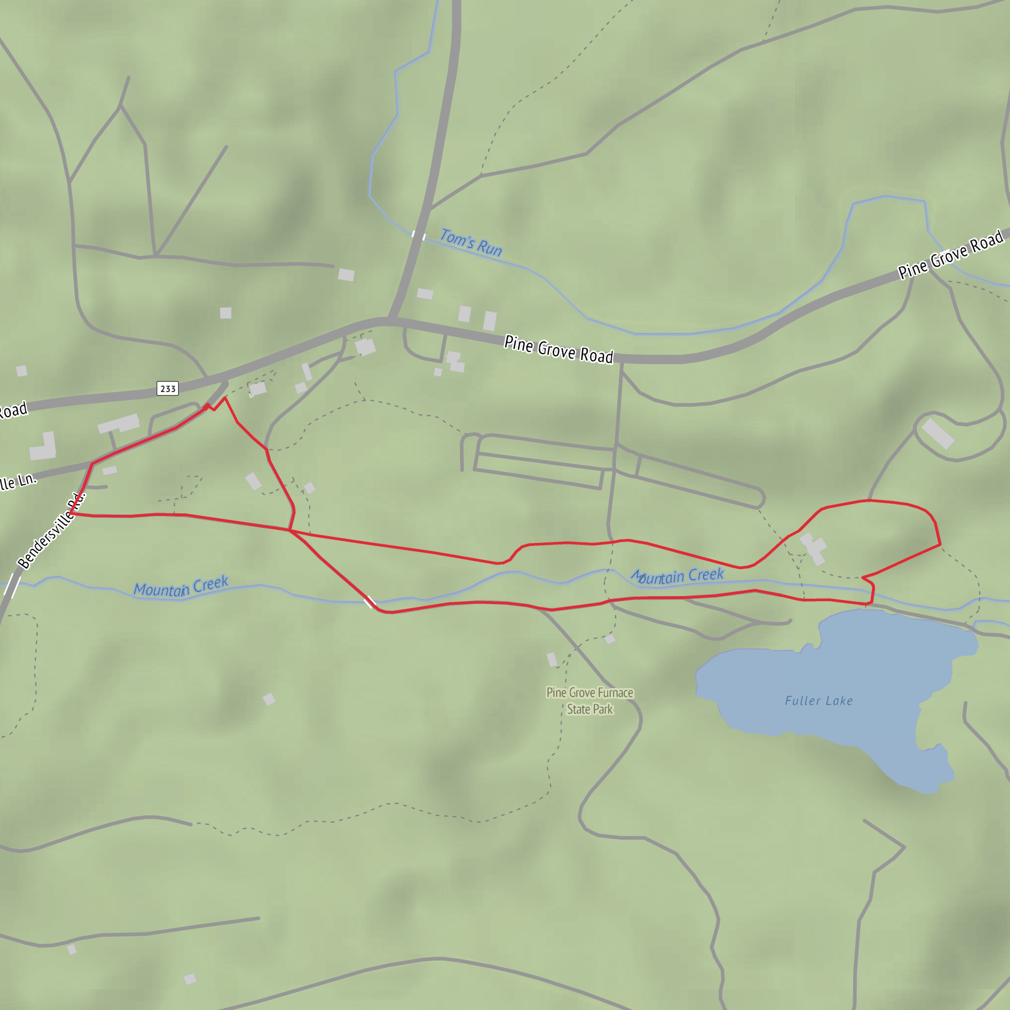 Mountain and Fuller Lake Loop mobile static map