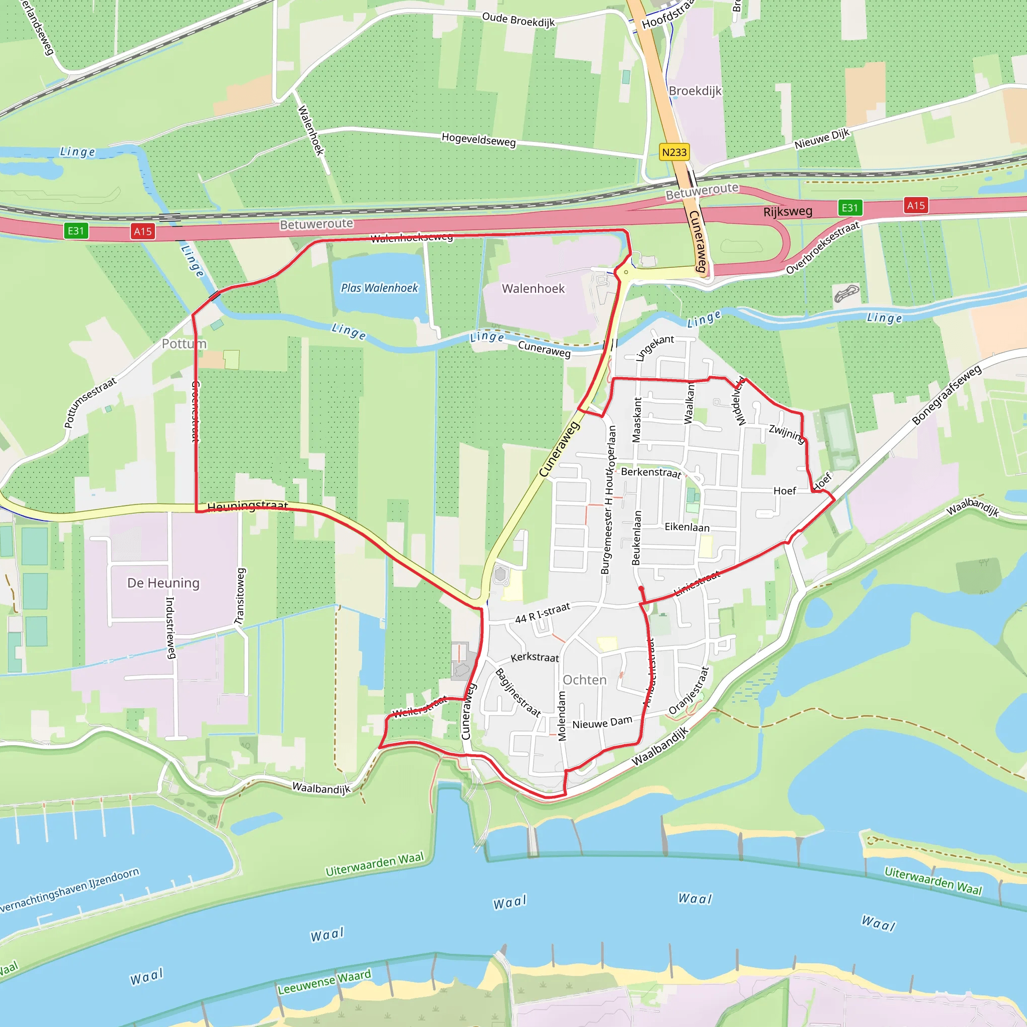Plas Walenhoek and Pottum Loop mobile static map