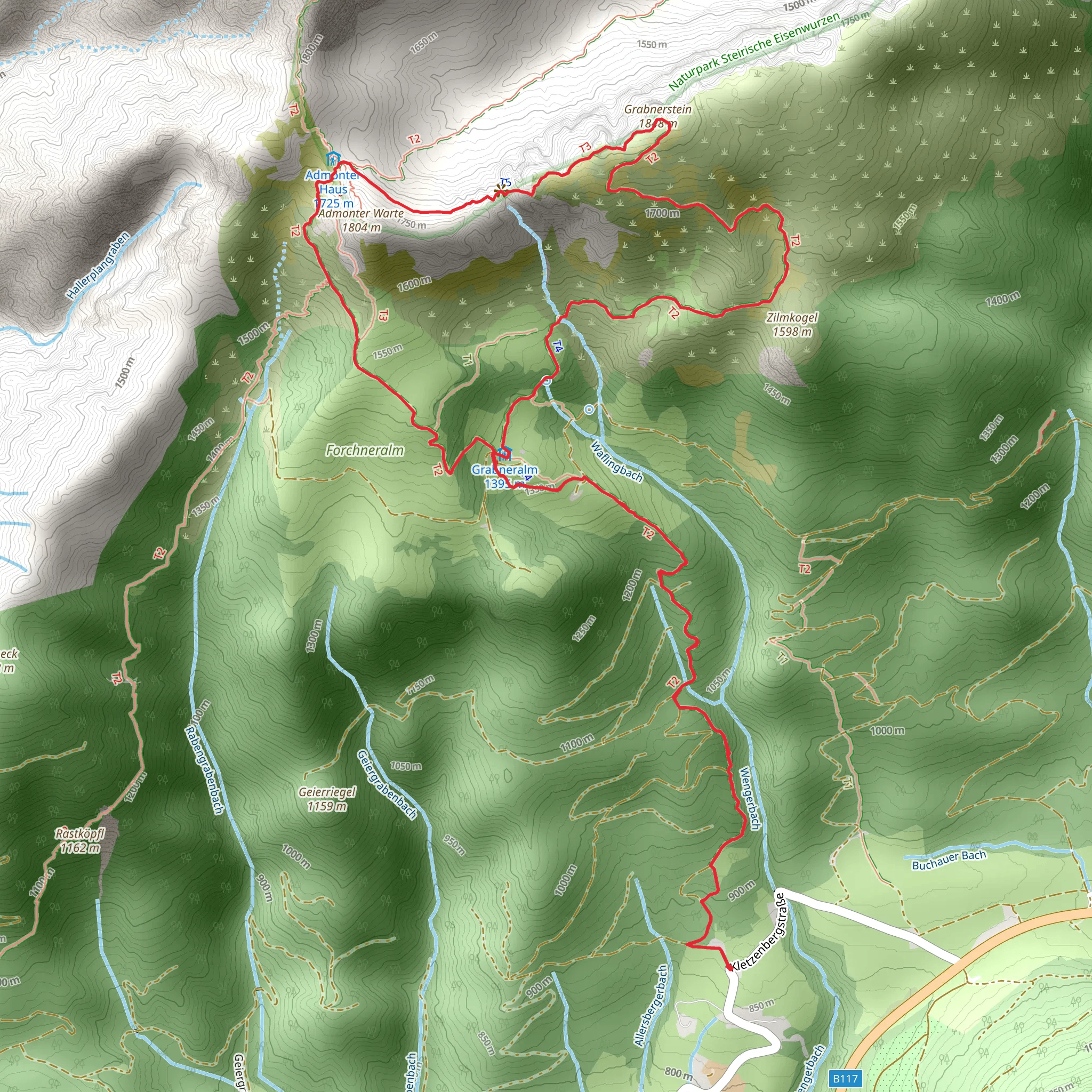 Jungfrauensteig - Grabnerstein mobile static map