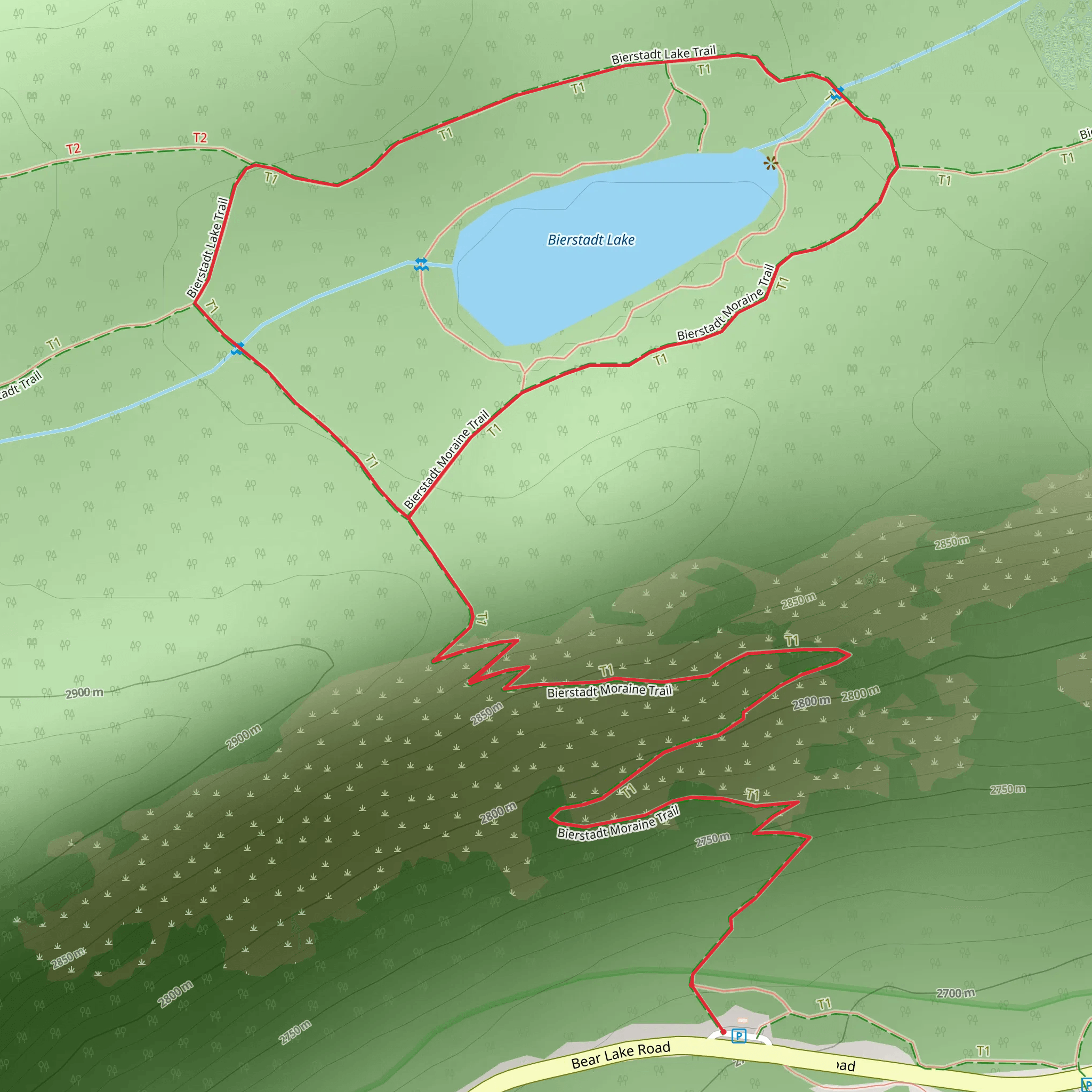Bierstadt Lake Loop Trail mobile static map