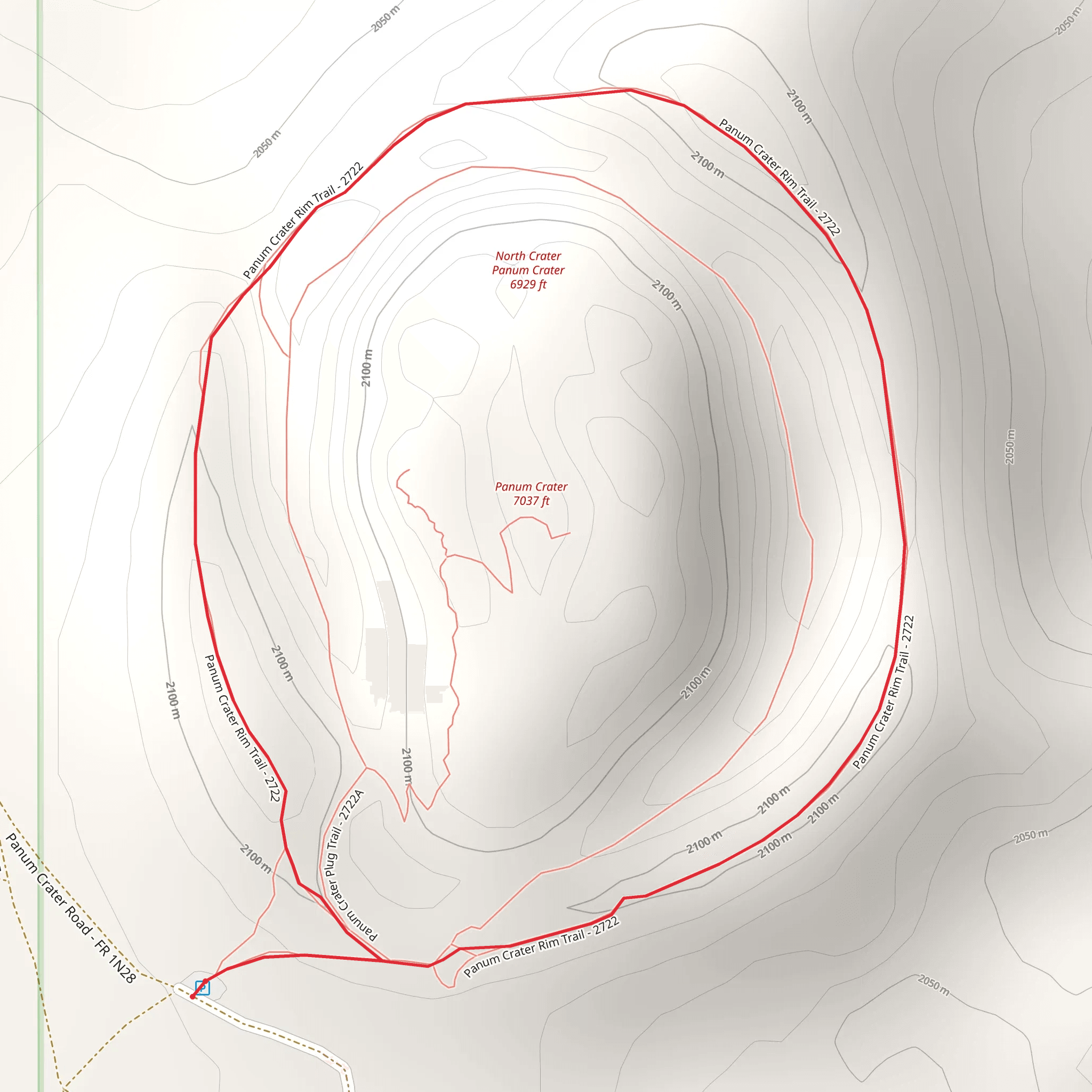 Panum Crater Outer Rim Trail mobile static map