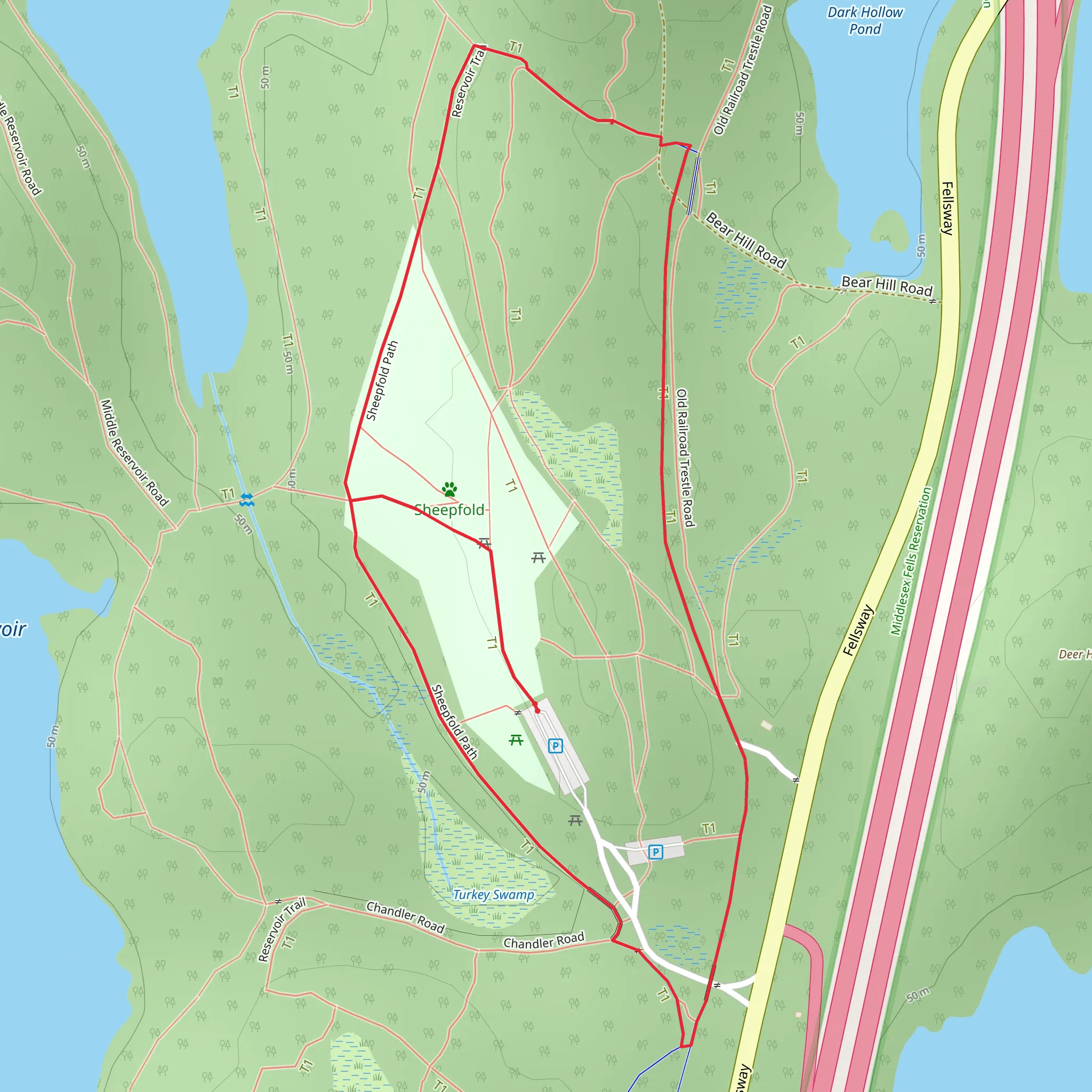 Sheepfold Path Loop mobile static map