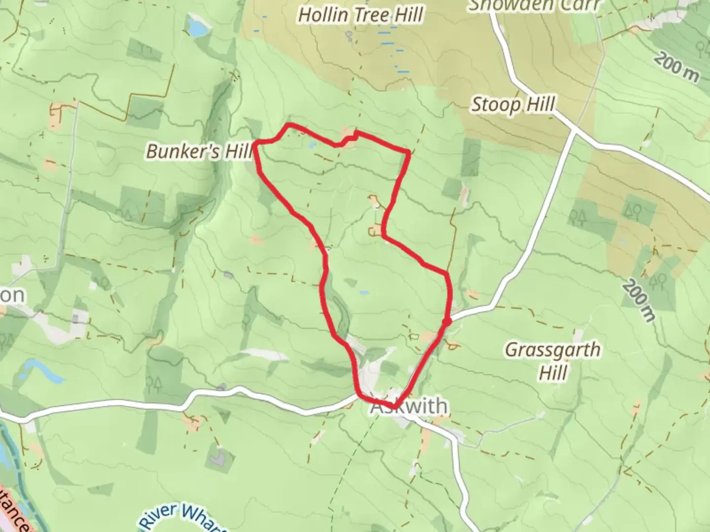 An image depicting the trail Askwith Country Park Loop and its surrounding area.
