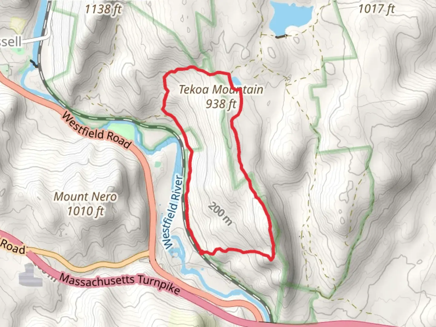 An image depicting the trail Tekoa Mountain Loop and its surrounding area.