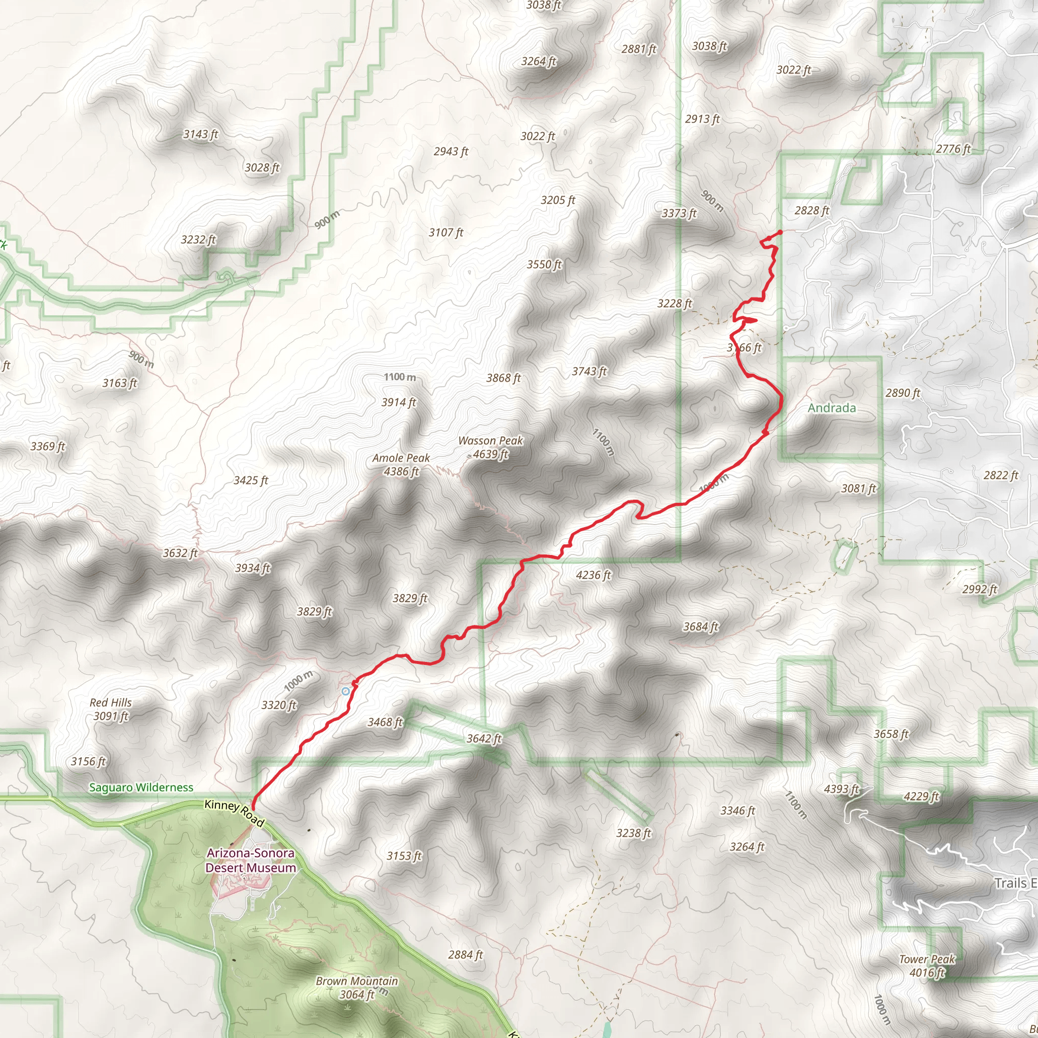 Sweetwater Trail and King Canyon Trail mobile static map