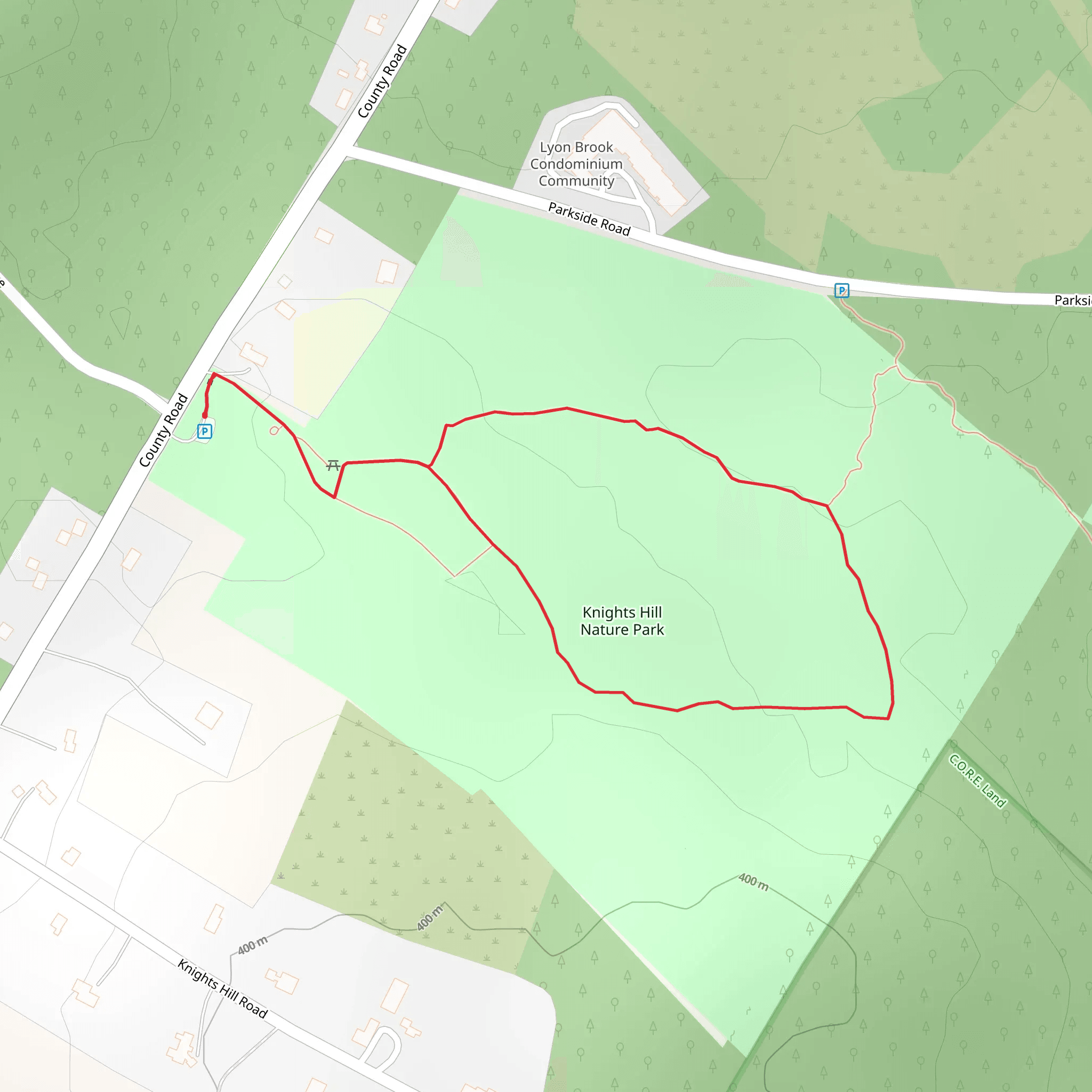 Knights Hill Nature Park Loop mobile static map