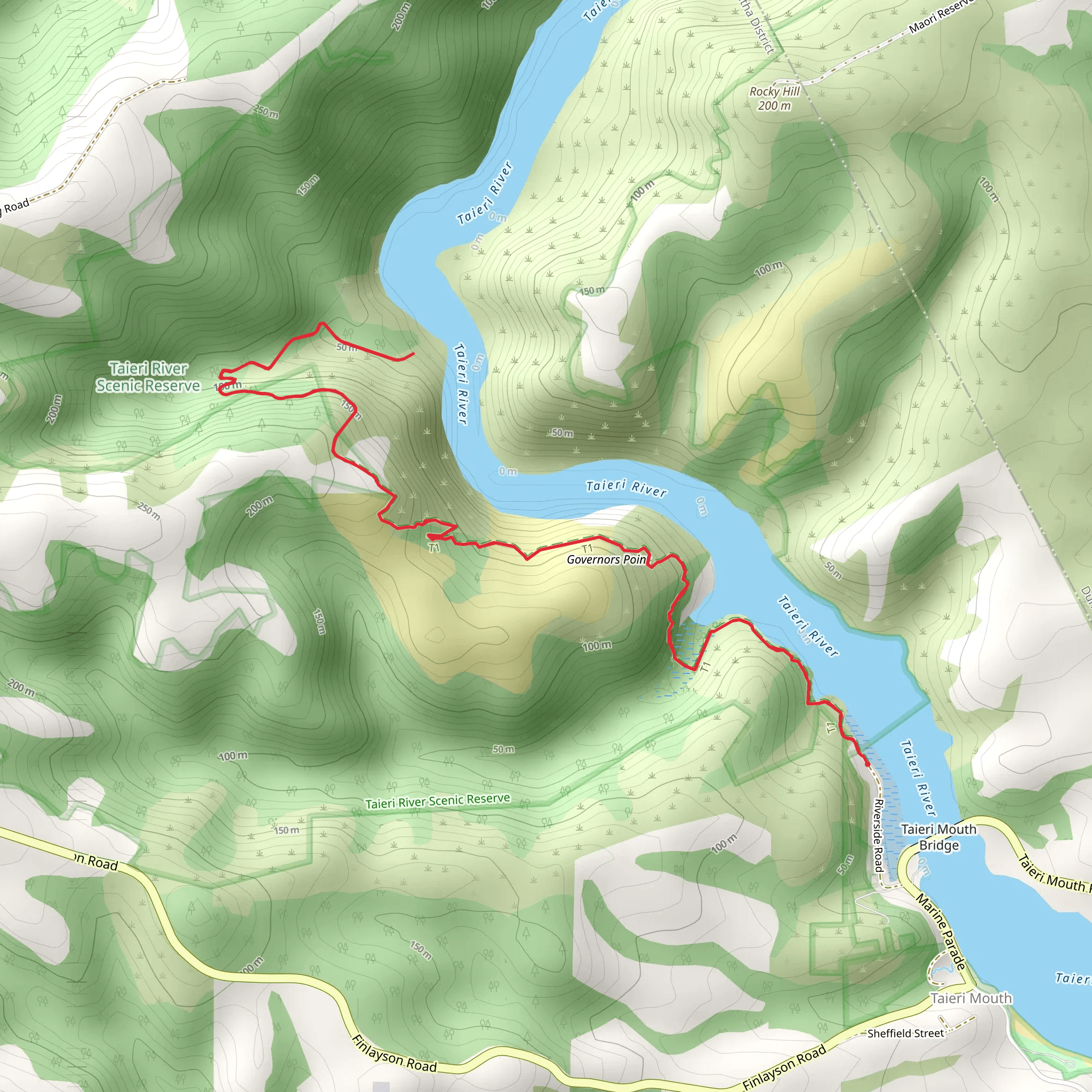 Taieri River Track mobile static map
