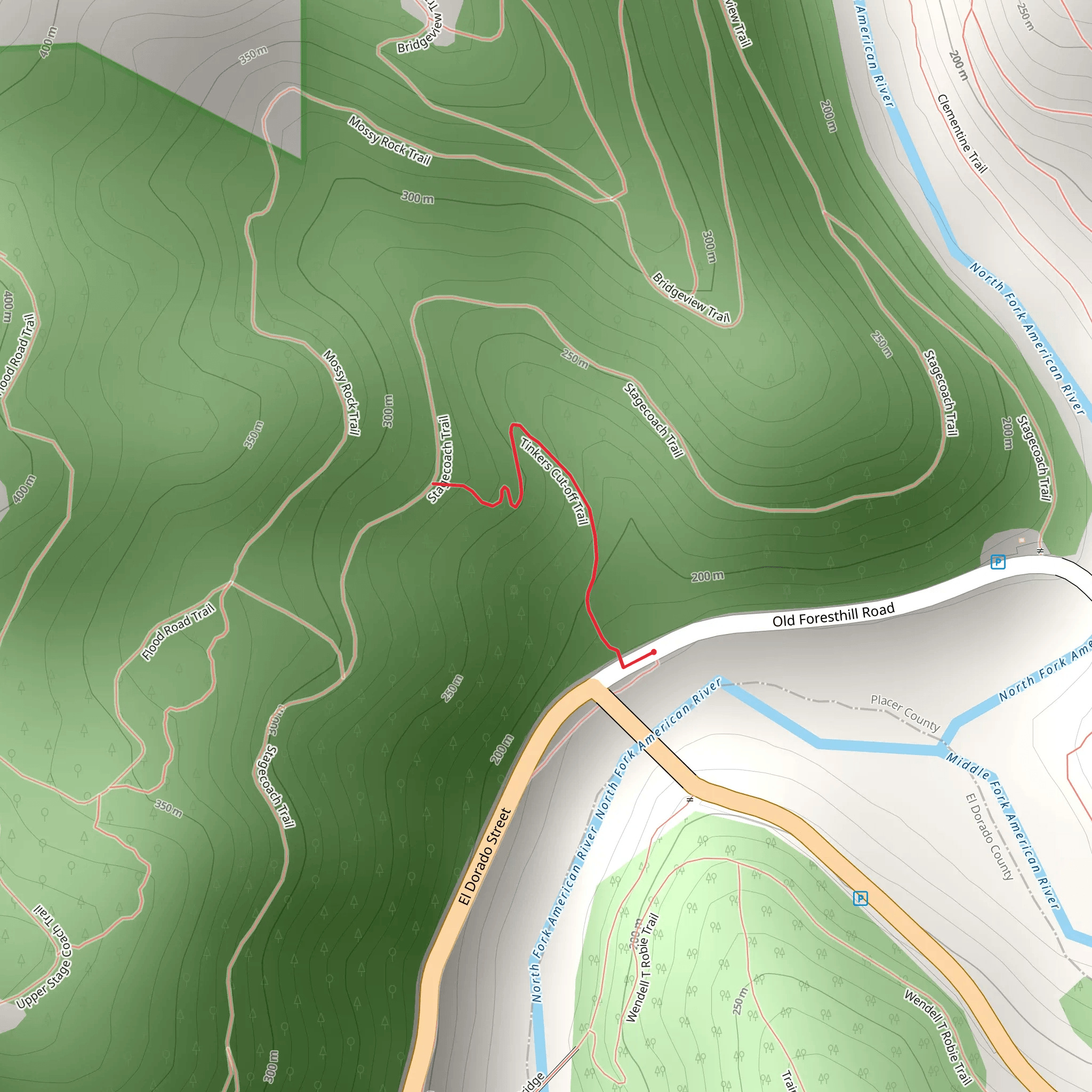 Tinkers Cut-off Trail mobile static map