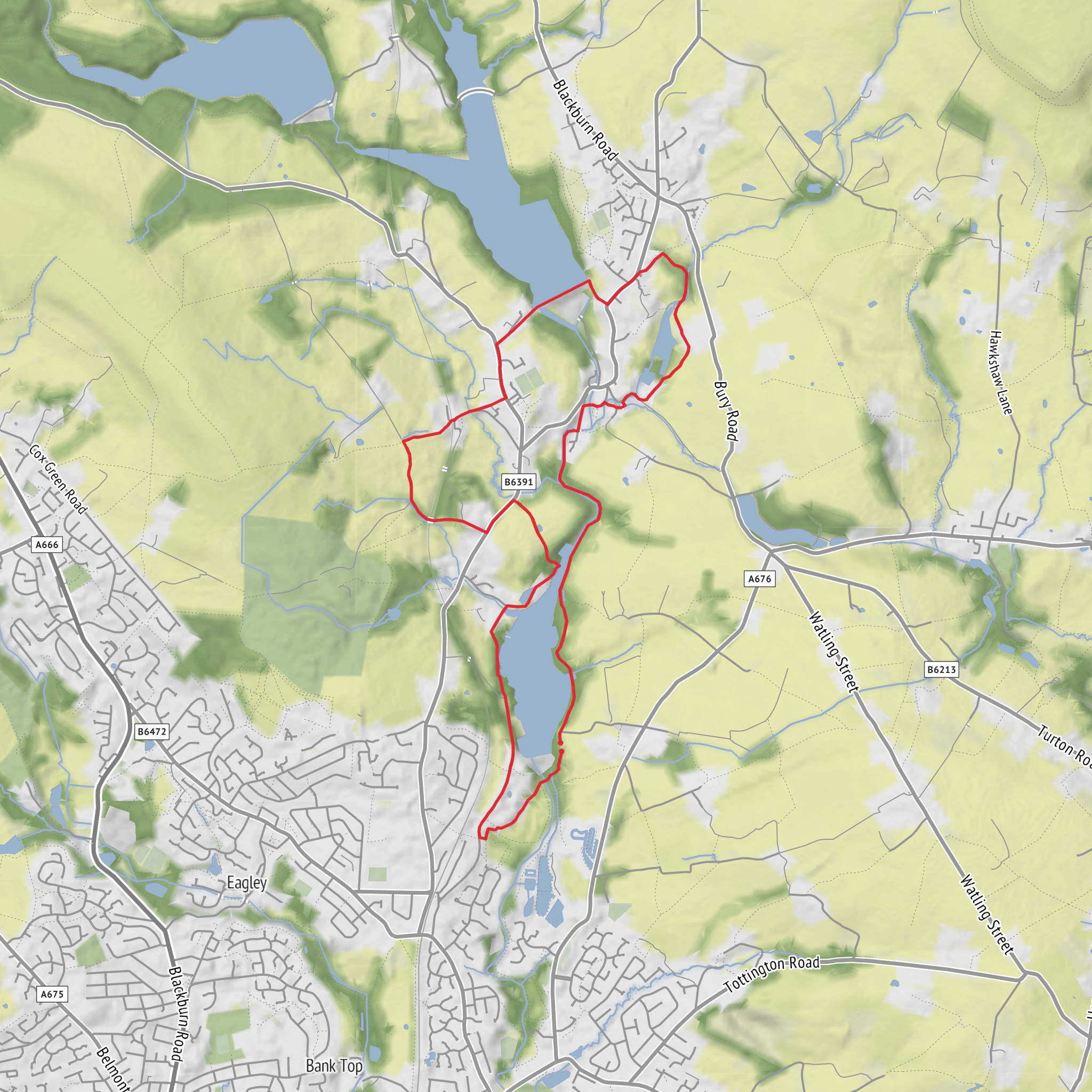 Jumbles Reservoir, and Turton Tower Loop (Copy) mobile static map