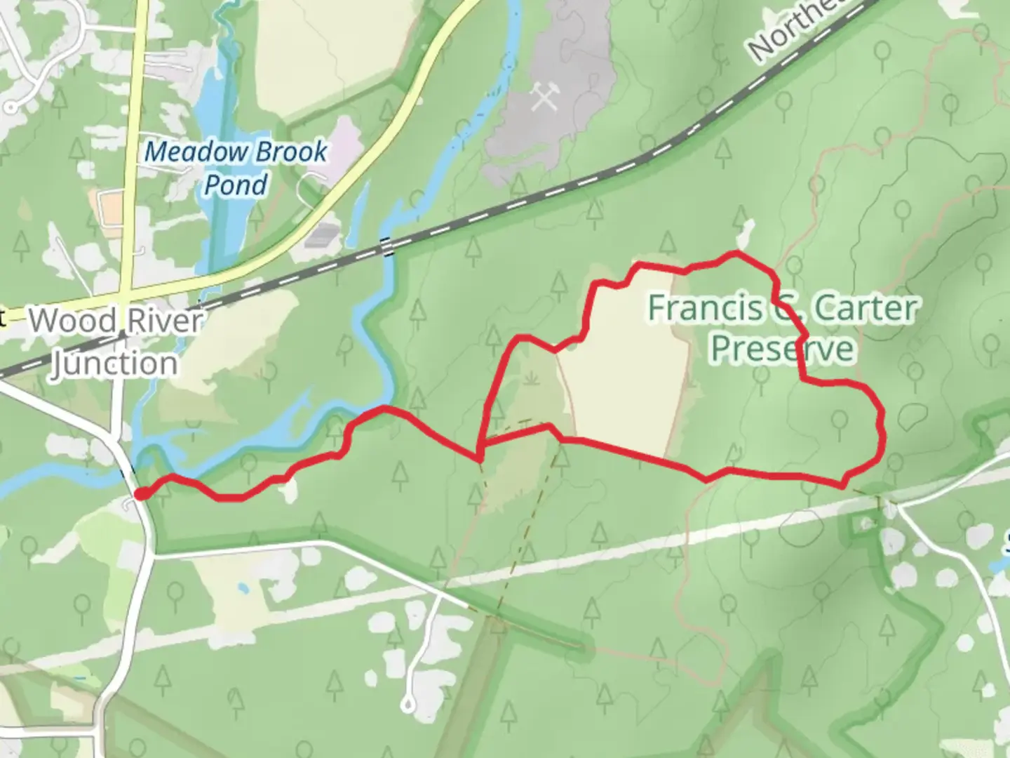 An image depicting the trail River Trail and Yellow Trail Loop and its surrounding area.