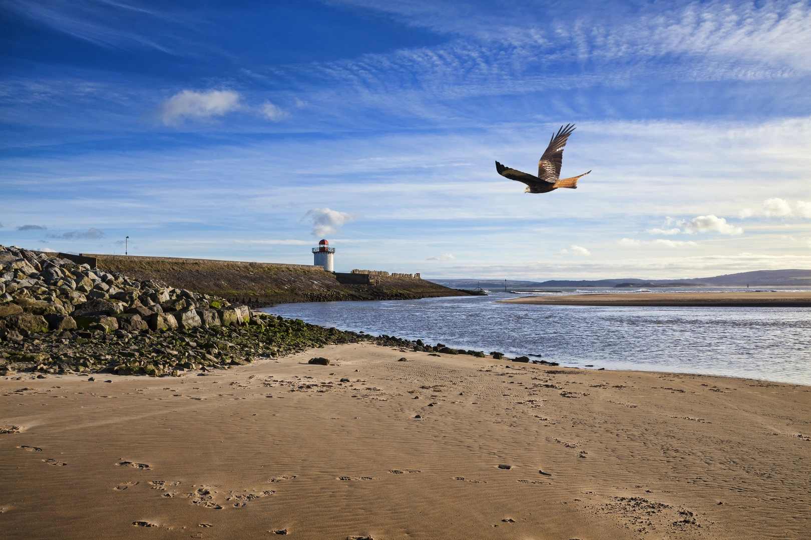 An image depicting the trail Gower Coast Path and its surrounding area.