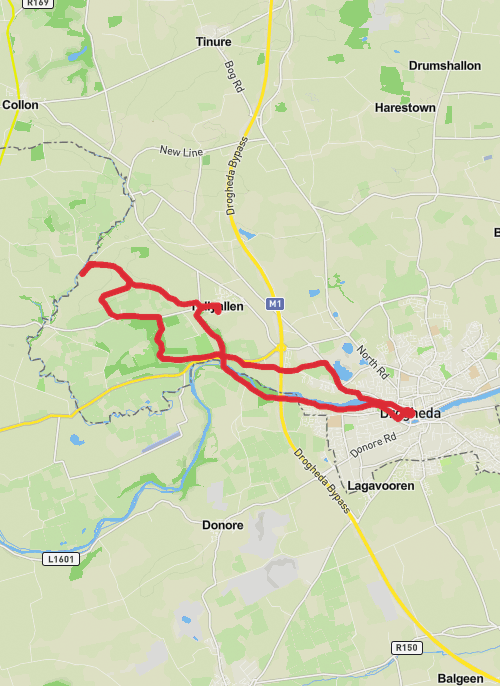 Boyne Valley Camino – 25km Loop from Drogheda mobile static map