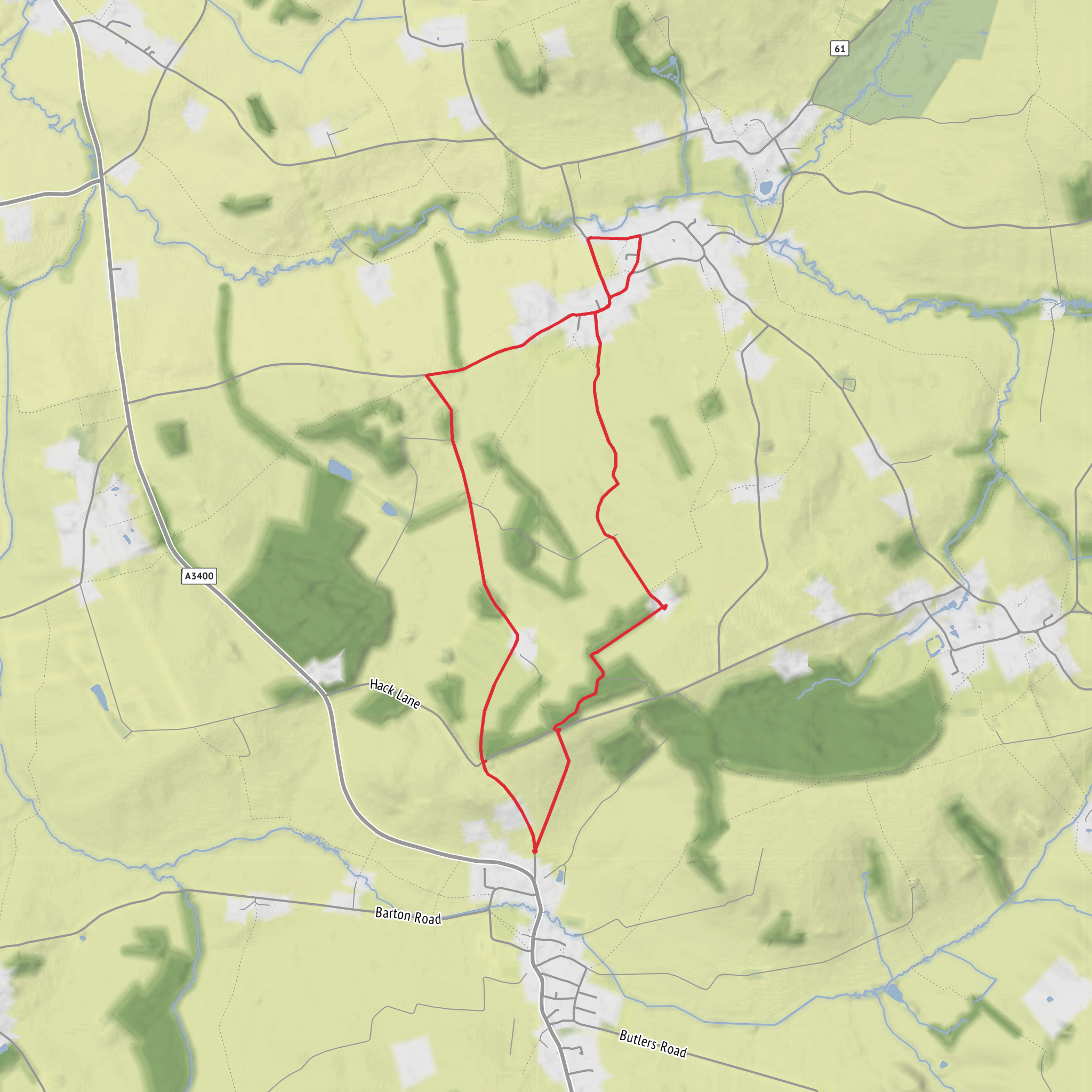Hike from Long Compton to Cherrington Loop mobile static map