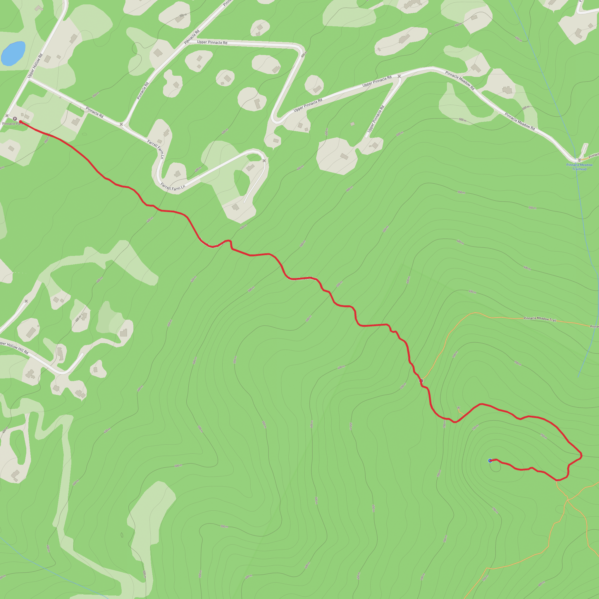 Stowe Pinnacle Trail mobile static map