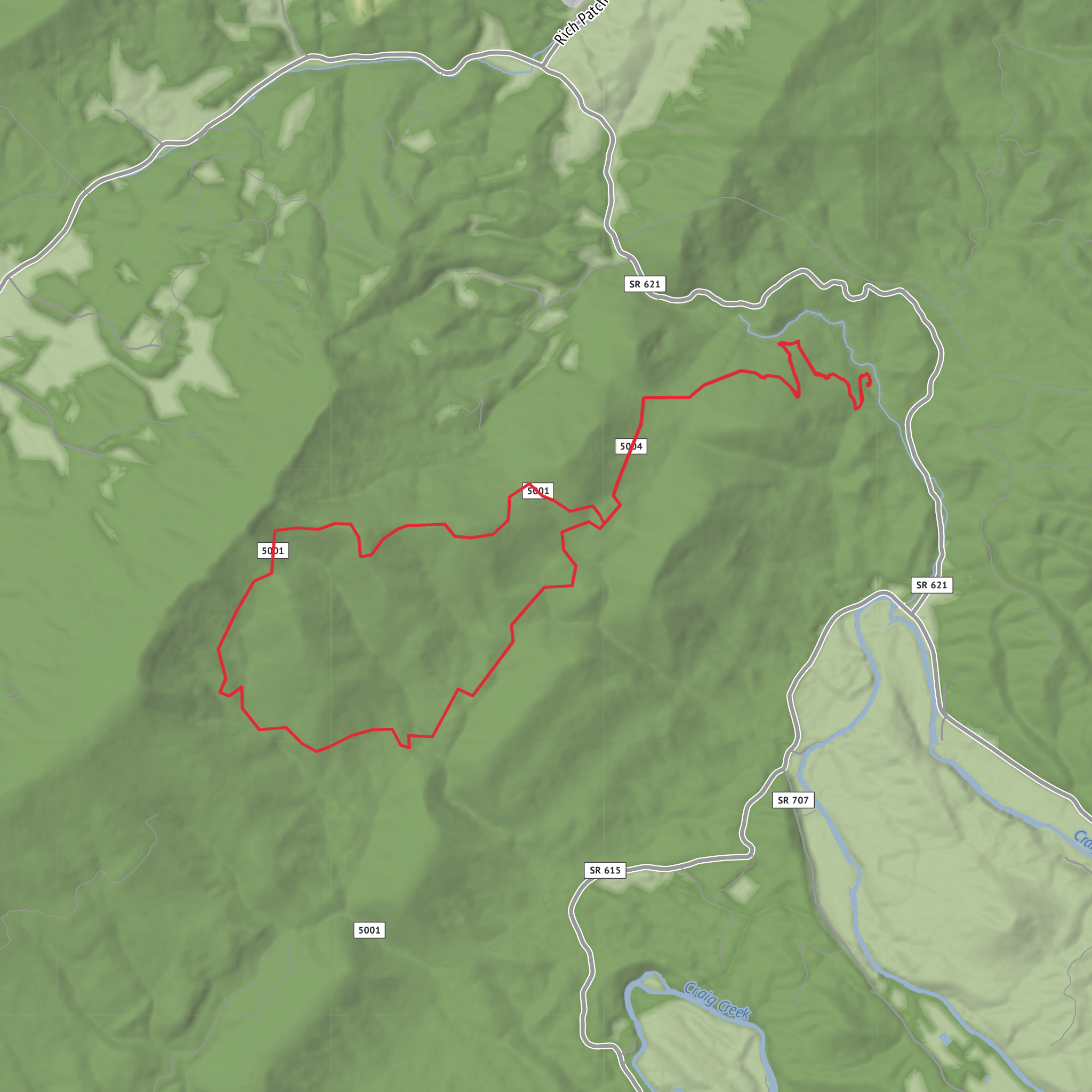 Iron Ore Trail and Hoop Hole Loop mobile static map
