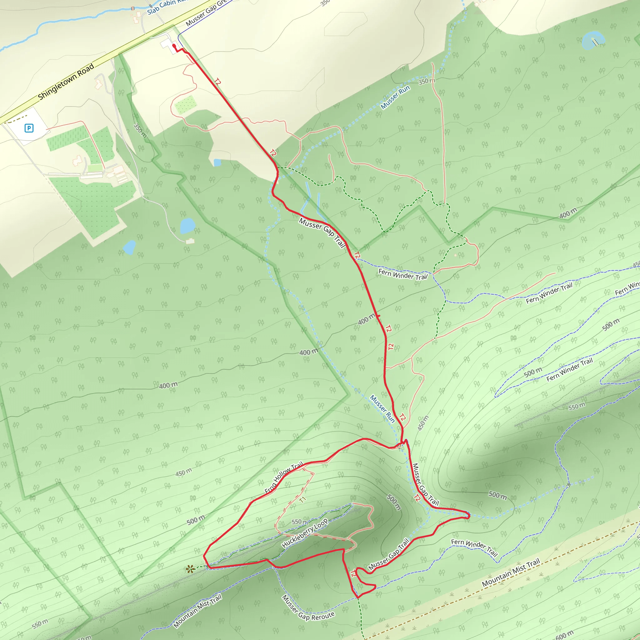 Musser Gap via Ruby Ridge Trail mobile static map