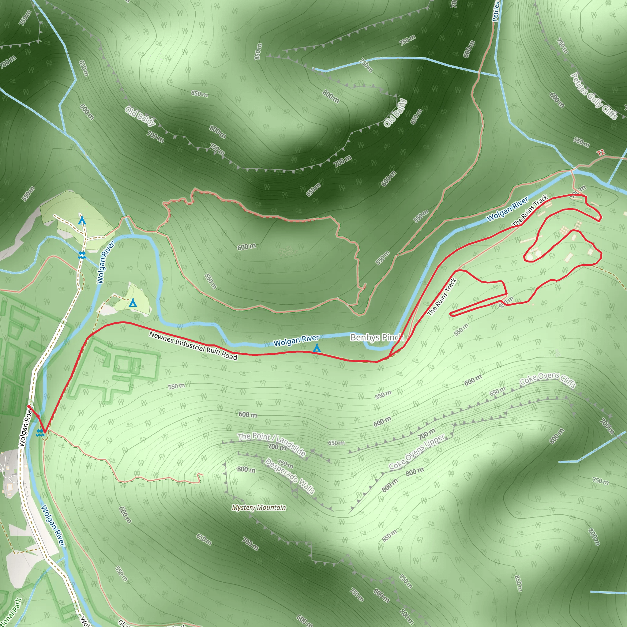 Newnes Industrial Ruins Walk mobile static map