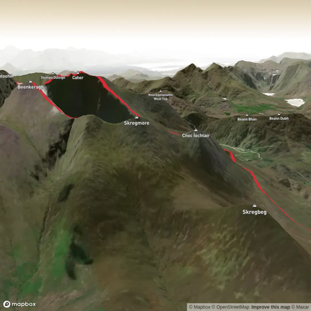 An image depicting the trail Coomloughra horseshoe and its surrounding area.