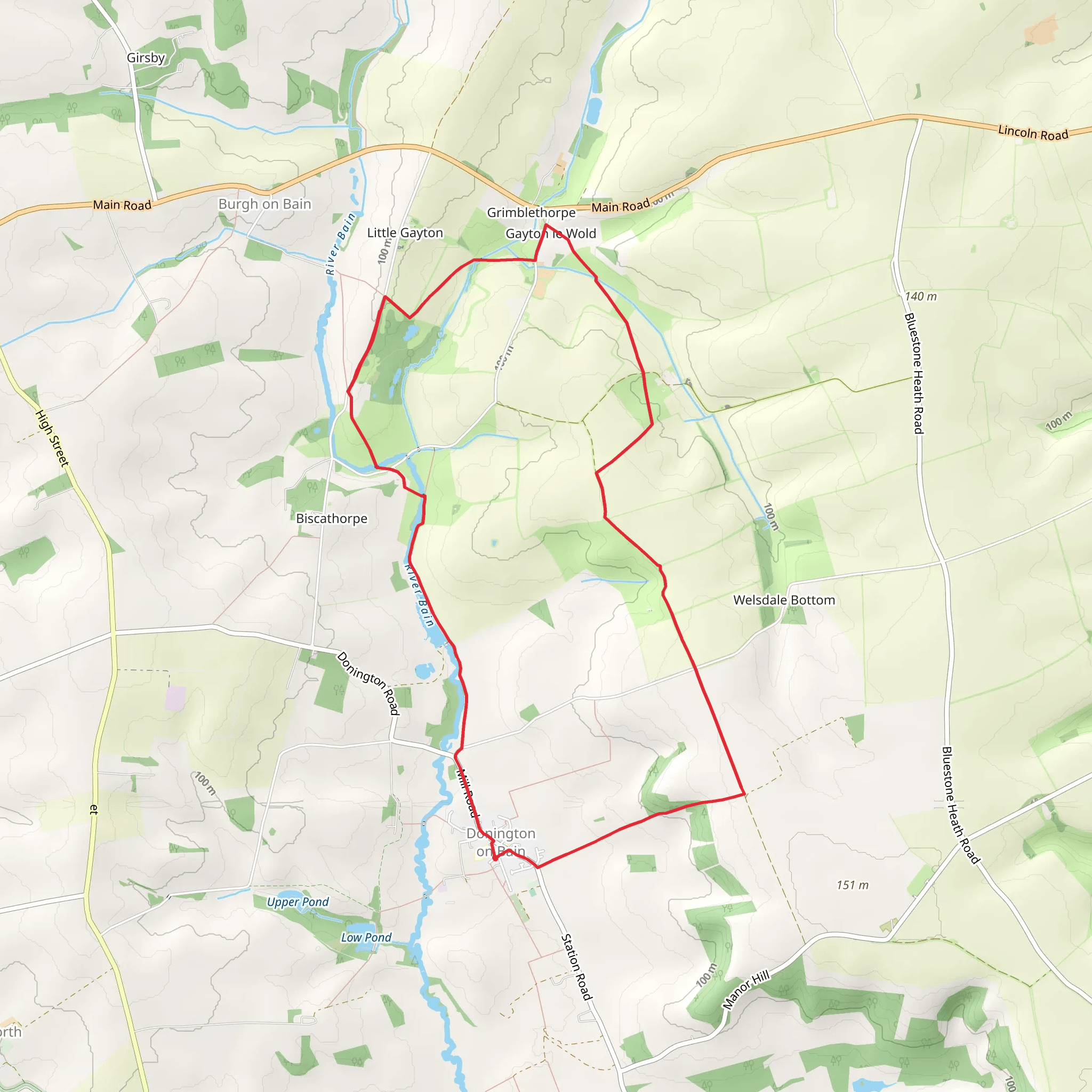 Donington on Bain Loop mobile static map
