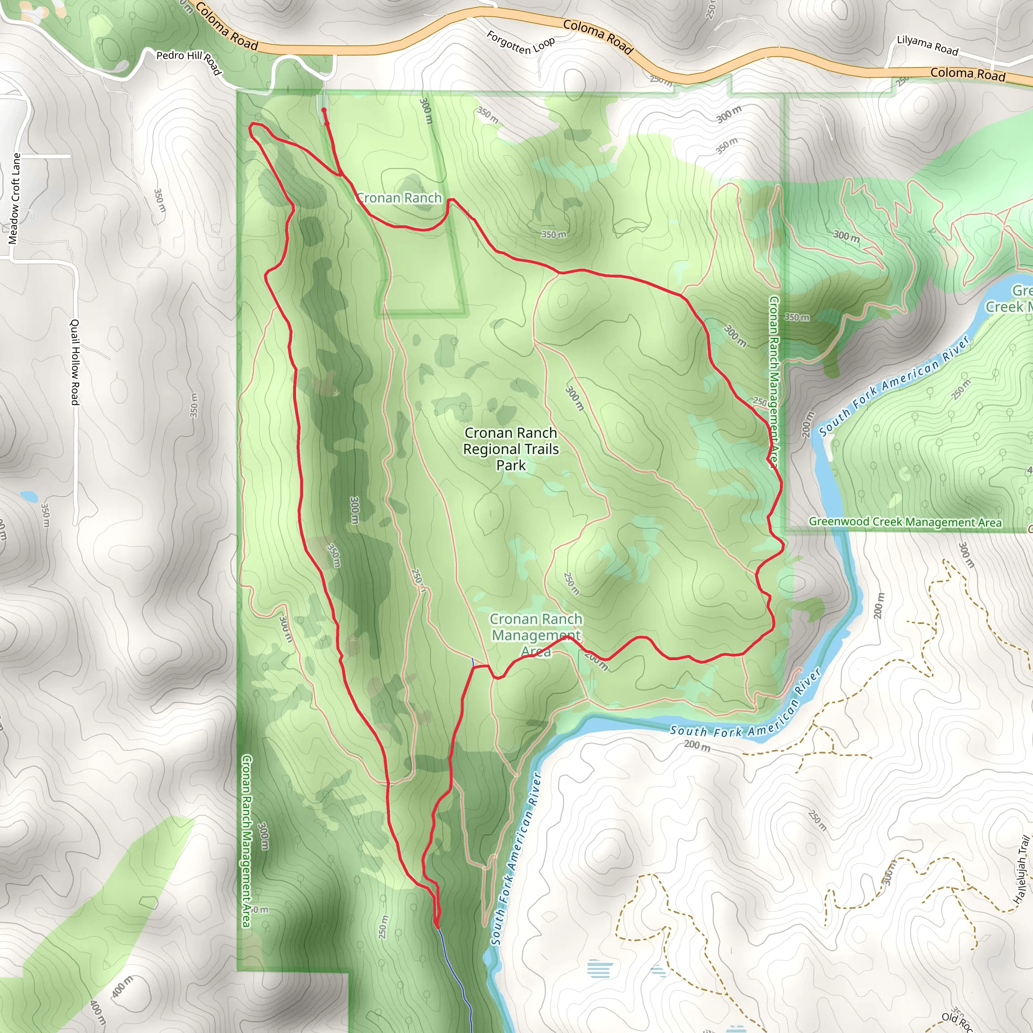 Down-Up and West Ridge Loop Trail mobile static map