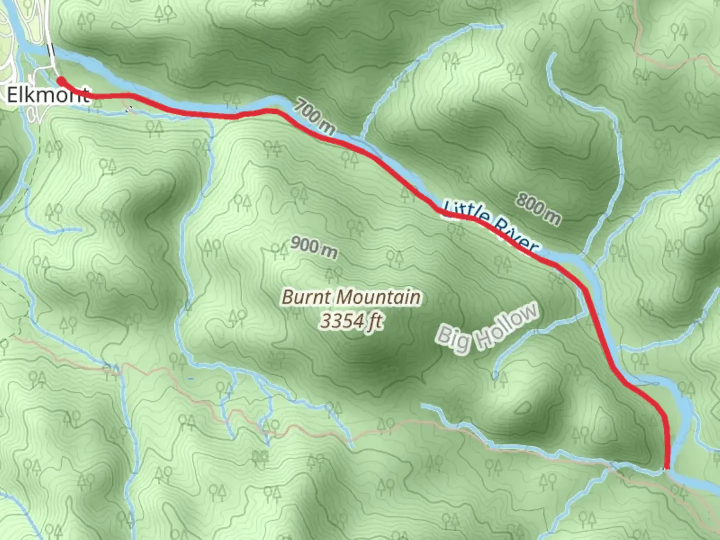 An image depicting the trail Little River Trail to Huskey Branch and its surrounding area.