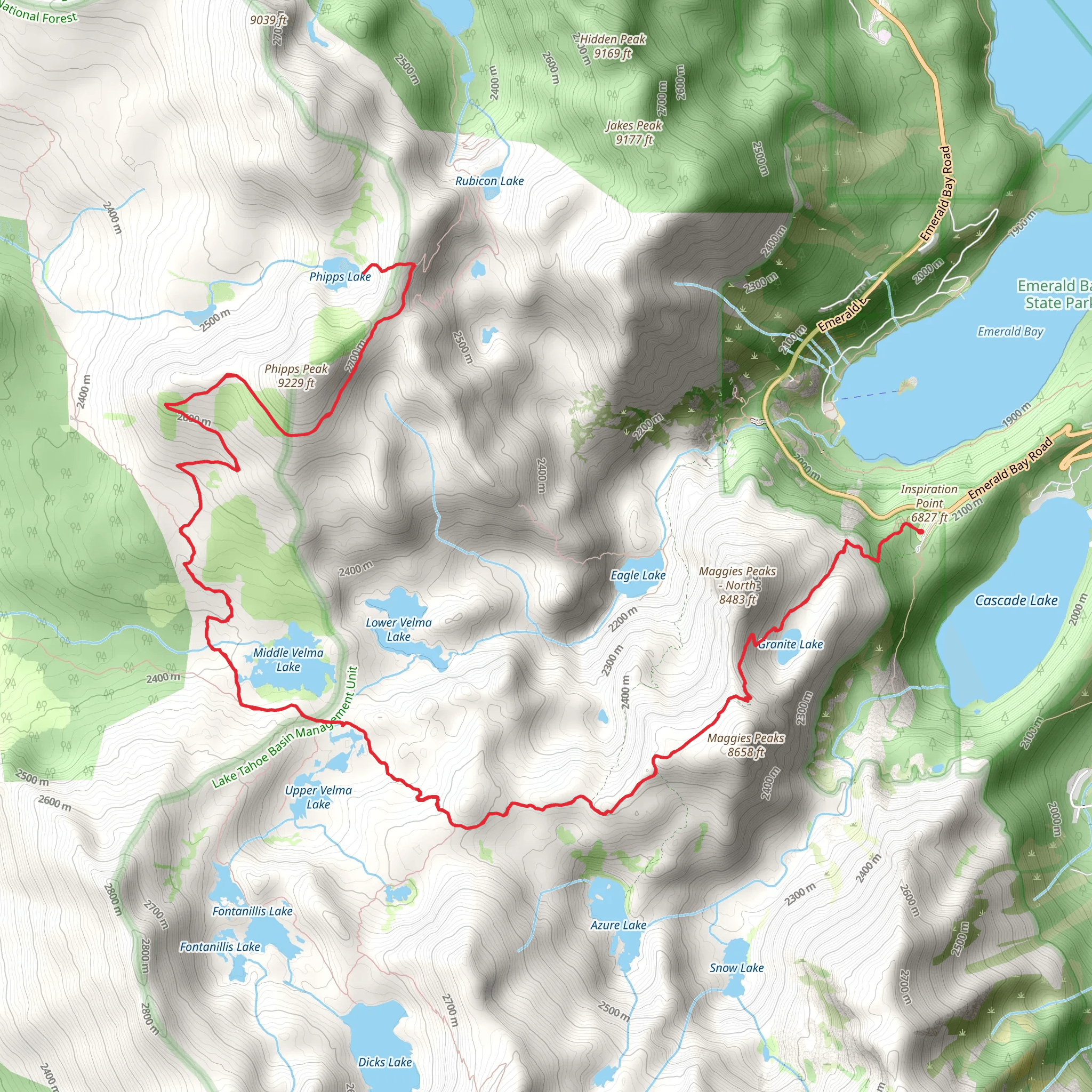 Phipps Lake via Bayview Trail mobile static map