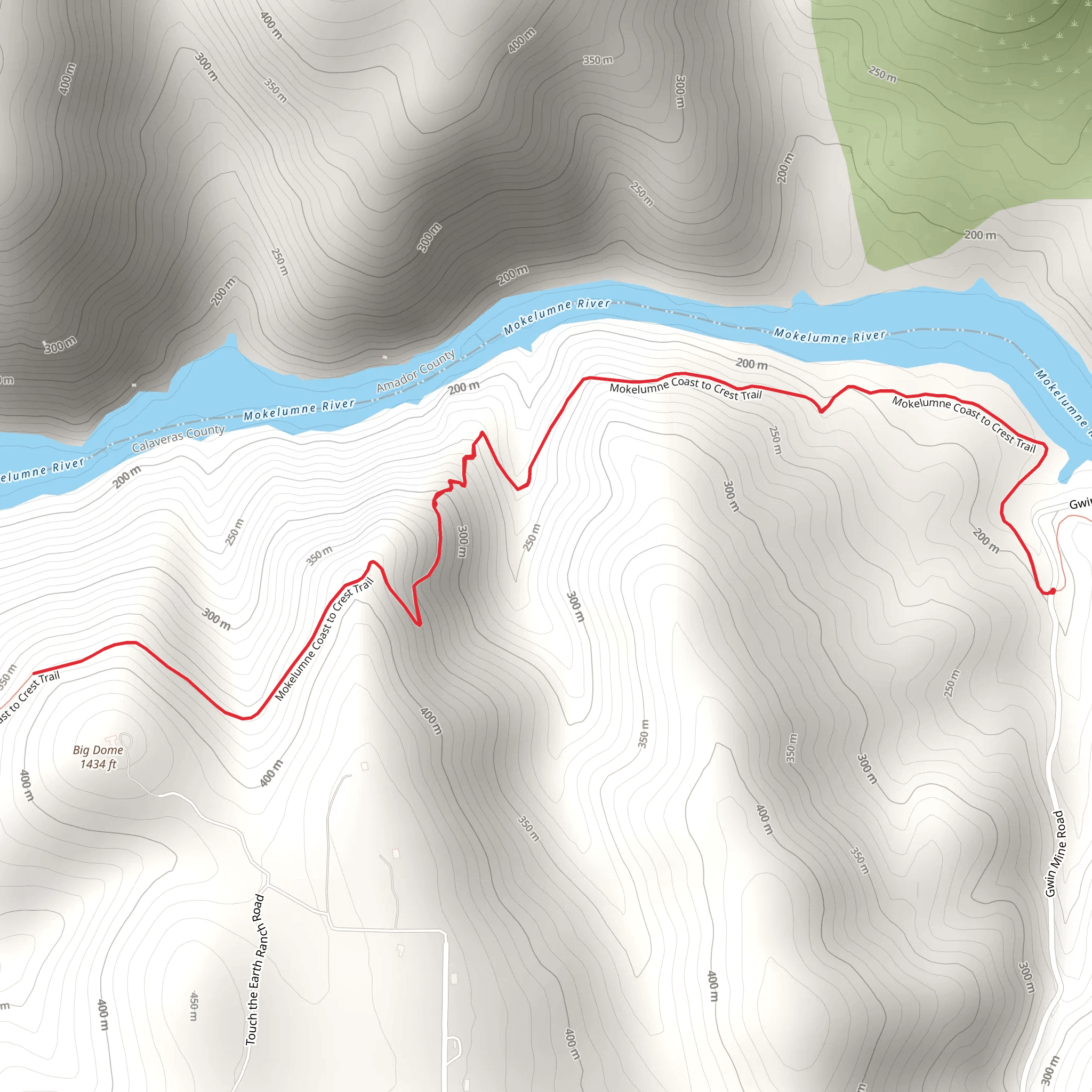 Big Dome via Mokelumne Coast to Crest Trail mobile static map