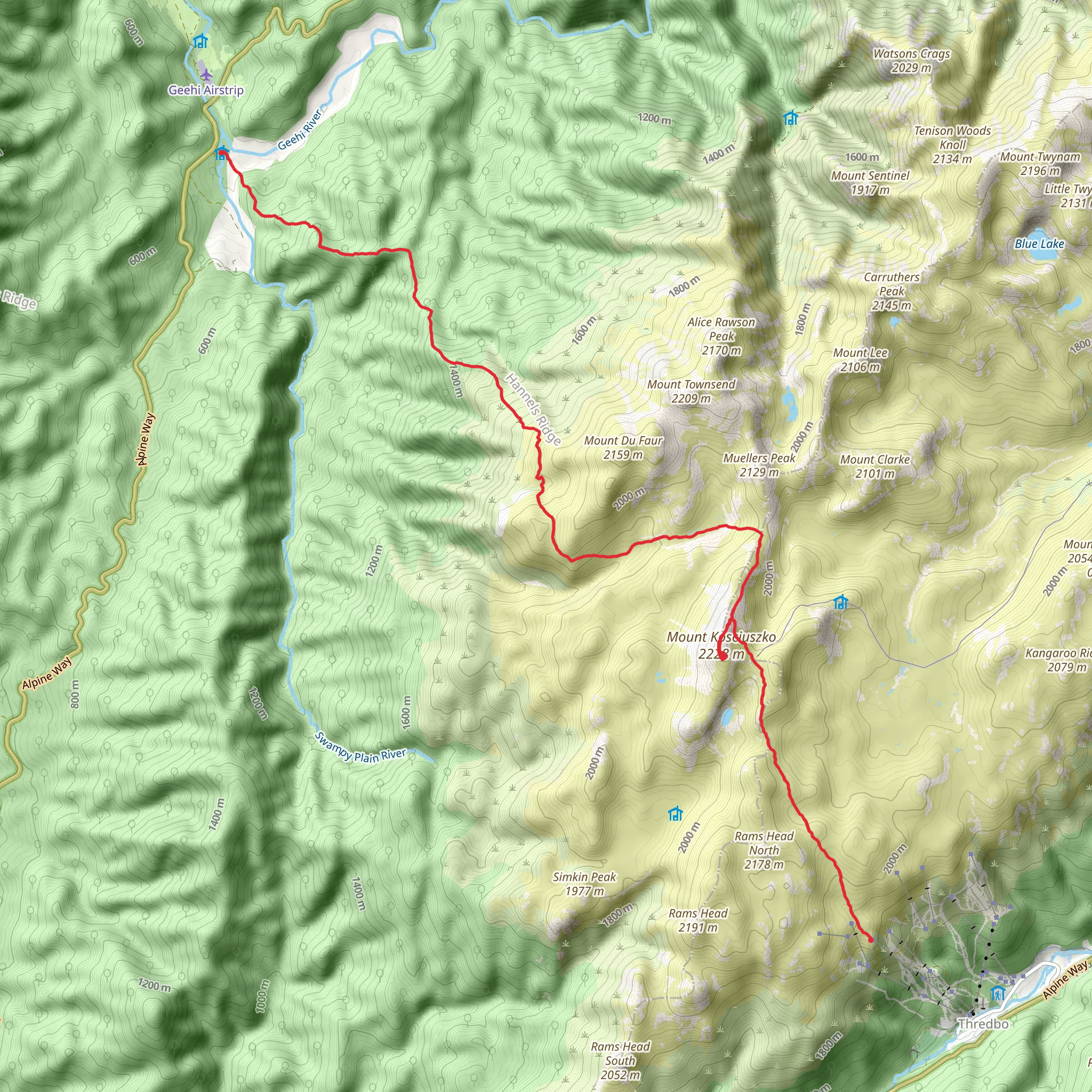 Hannels Spur Track mobile static map