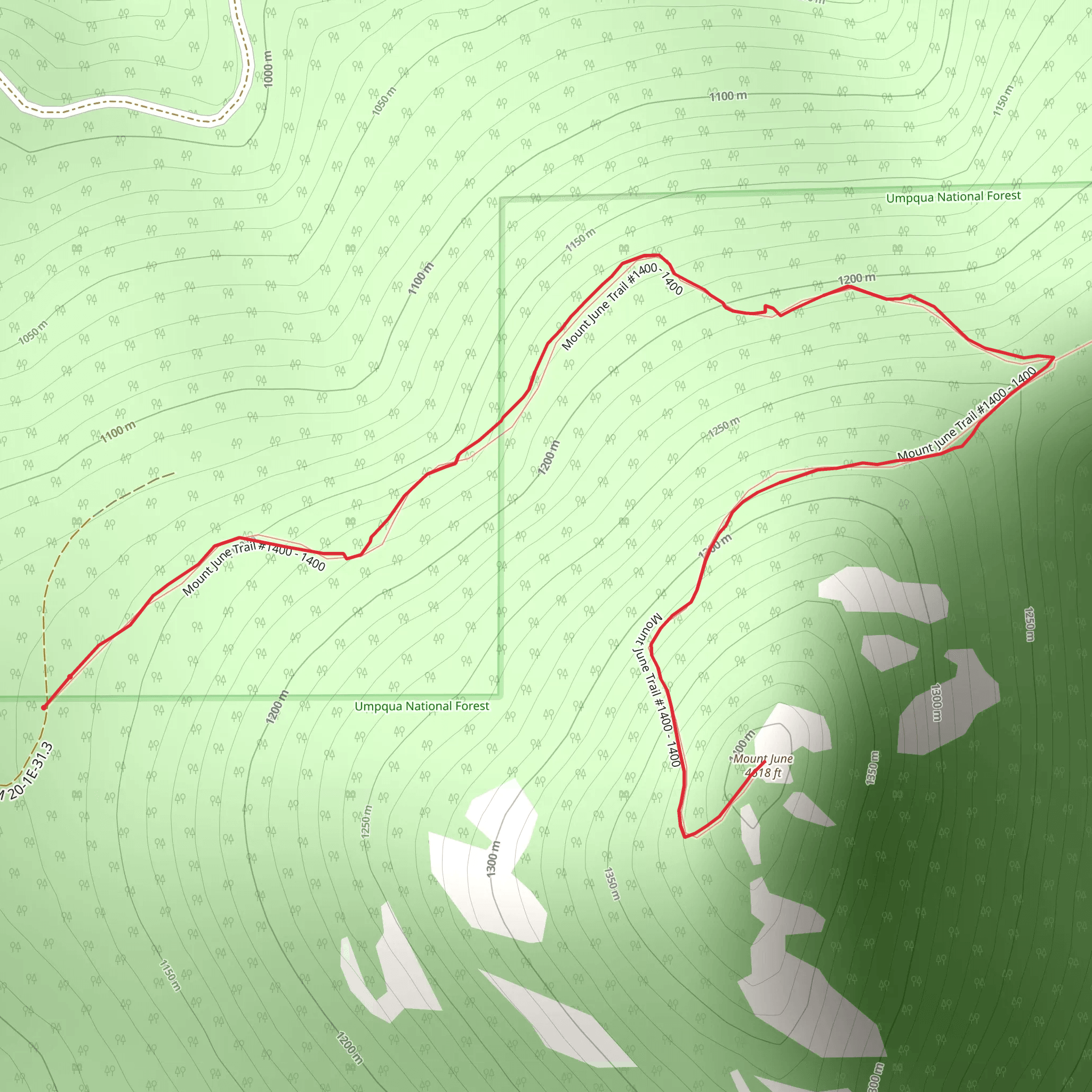 Mount June Trail mobile static map