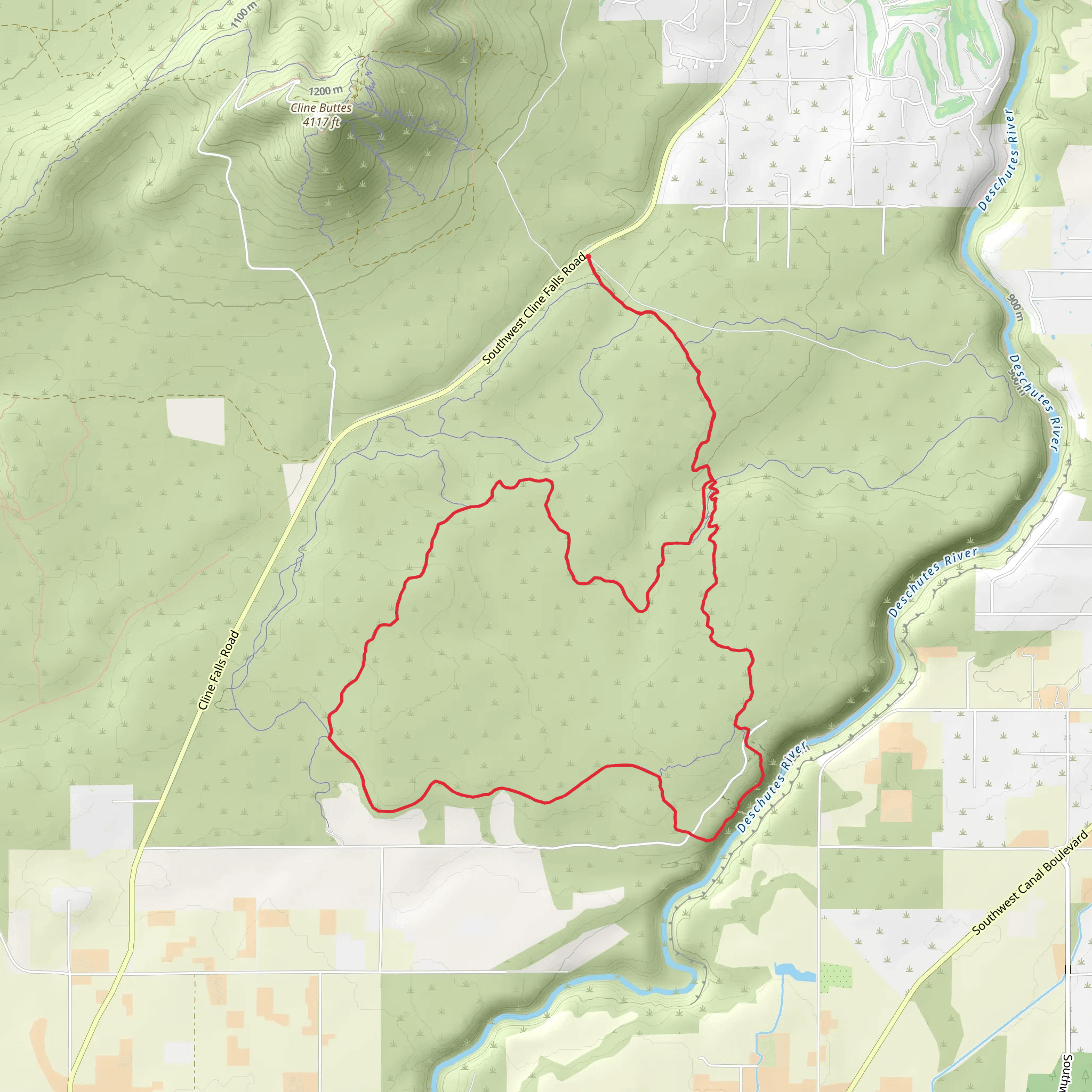 Pumice Foot, Rockbar and Headgate Loop Trail mobile static map