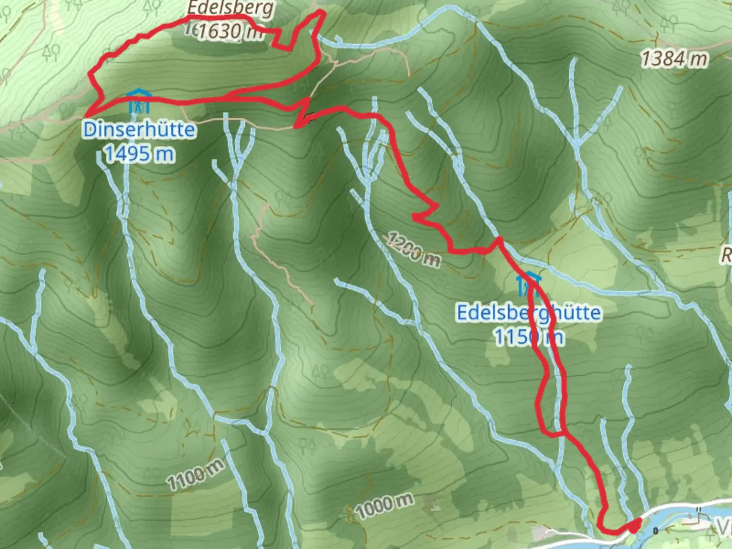 An image depicting the trail Bergpanorama from Vilstal Edelsberg Sued and its surrounding area.