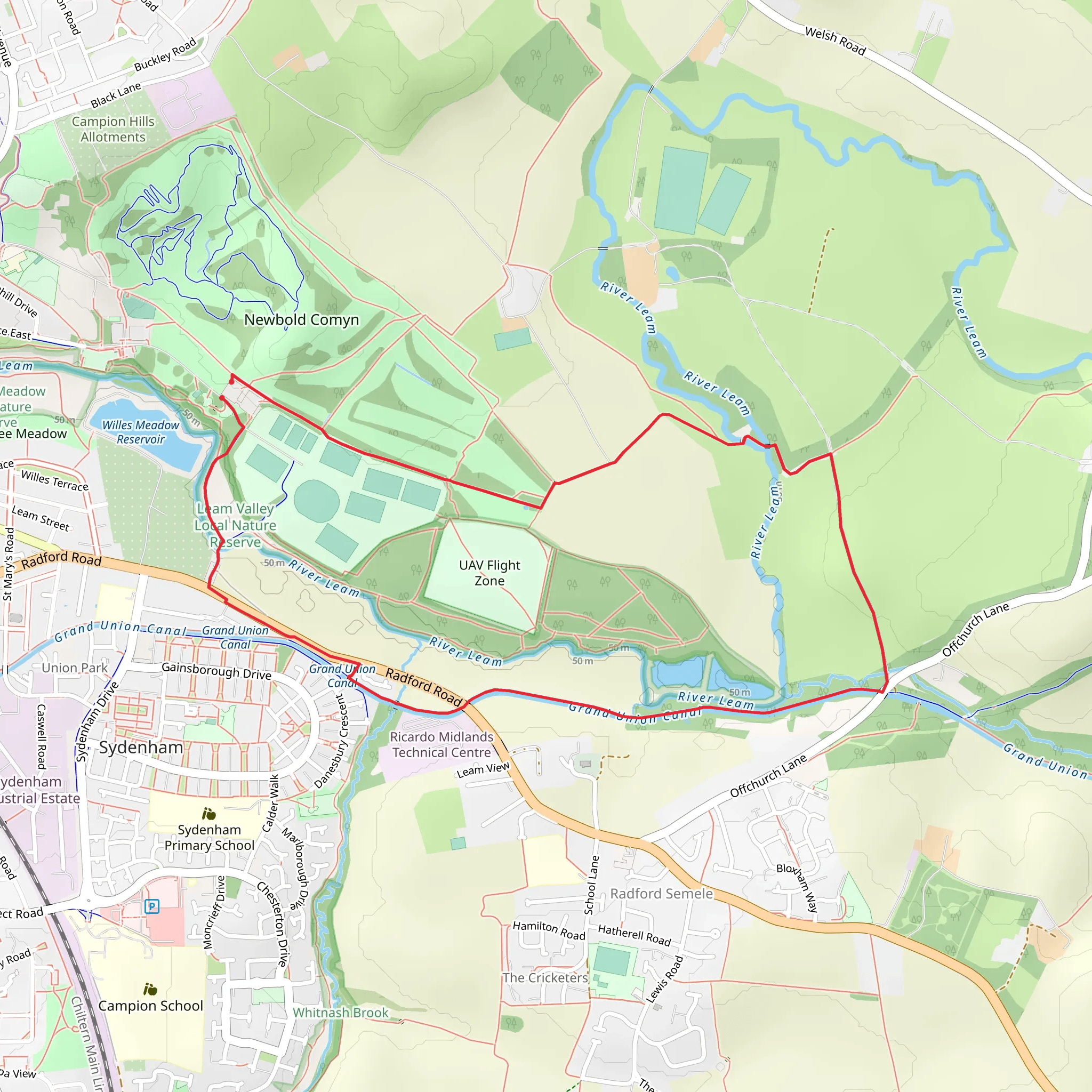 Newbold Comyn mobile static map