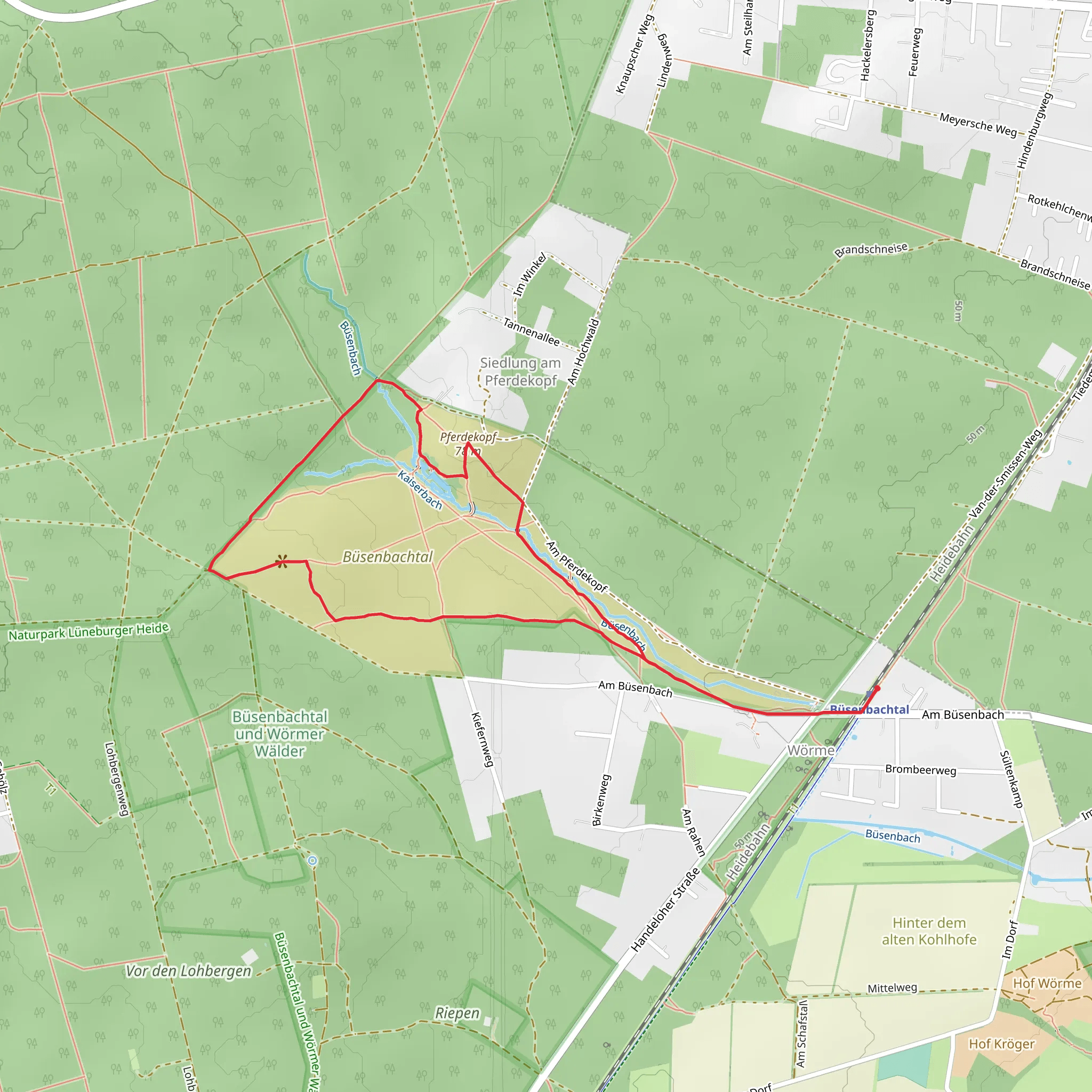 Feenteiche and Pferdekopf via Freudenthalweg mobile static map