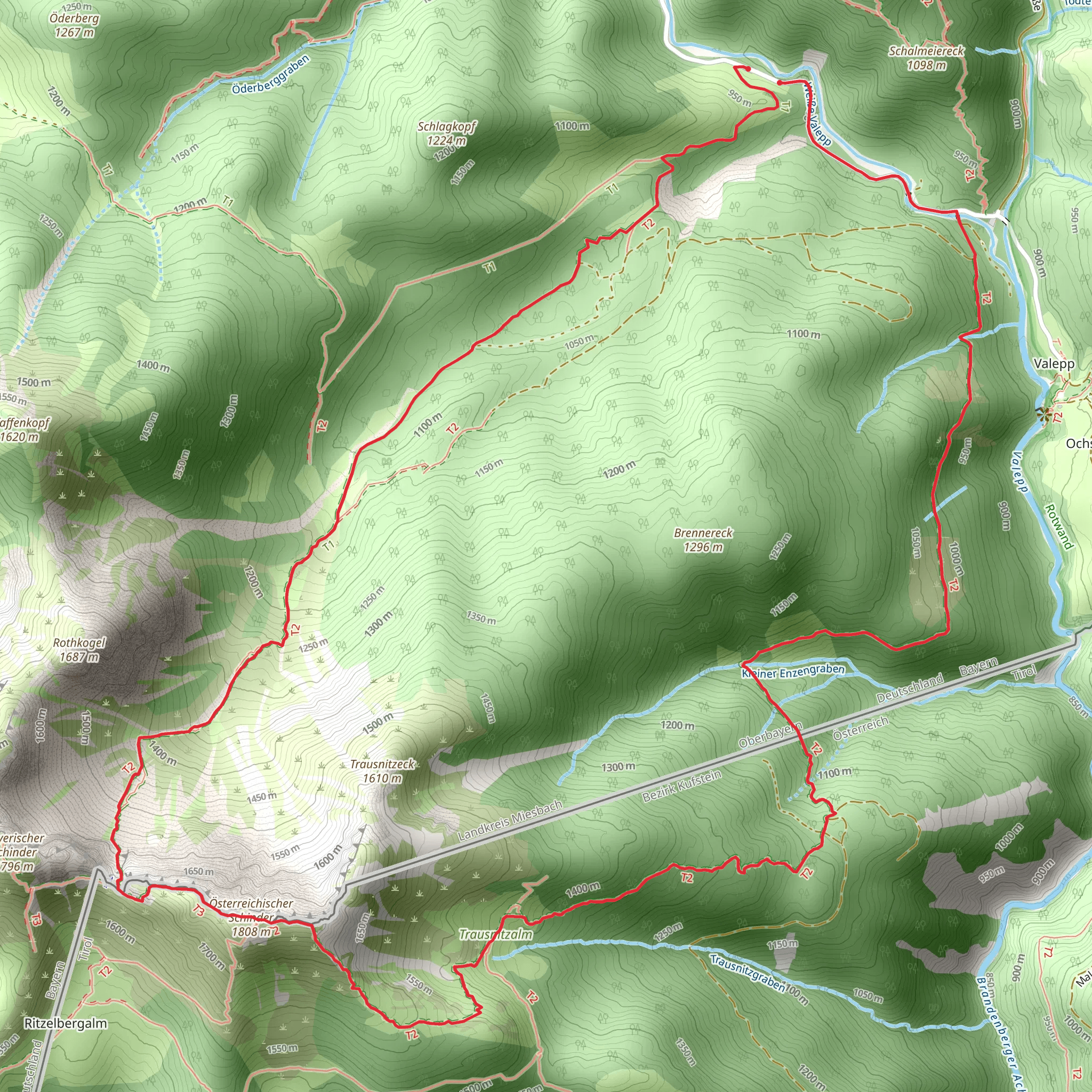 Schindertor Loop via Valepp Schinder mobile static map