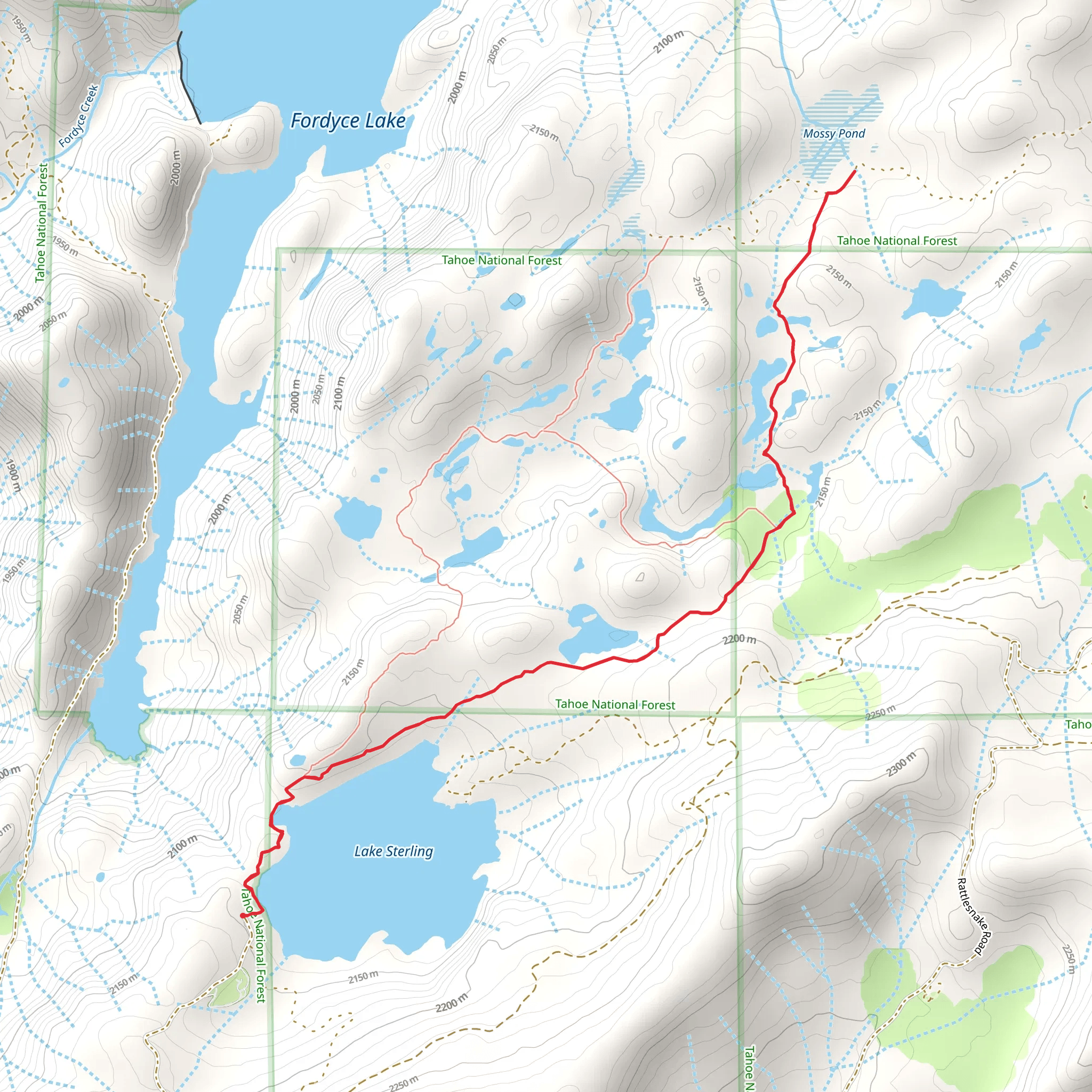 Glacier Lakes Basin Trail and Mossy Pond East Trail mobile static map