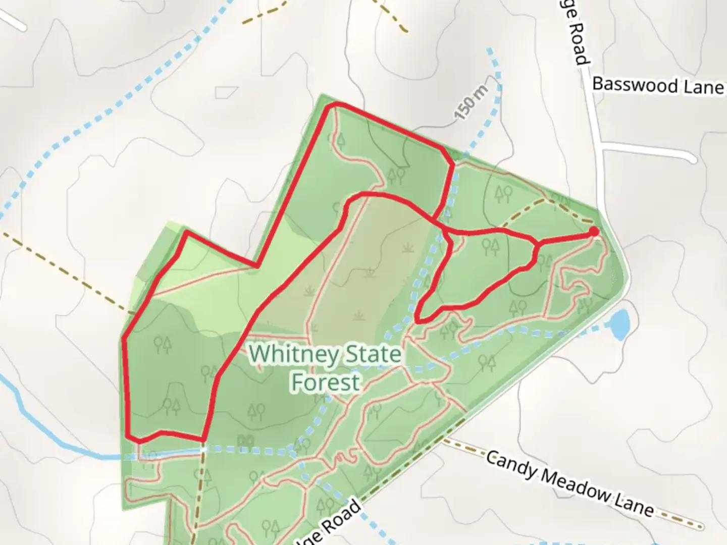 An image depicting the trail Lees Ridge Road Loop and its surrounding area.