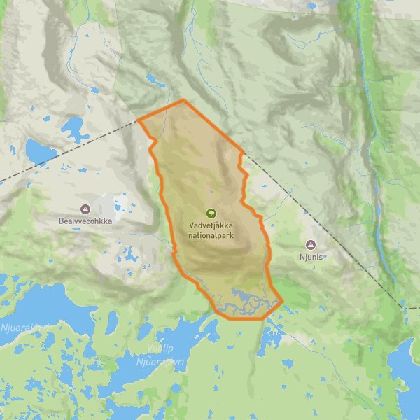 Vadvetjåkka National Park mobile static map