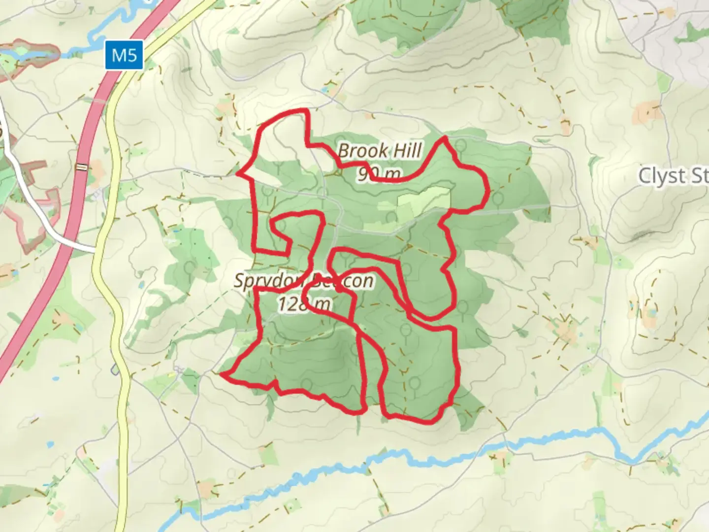 An image depicting the trail Ashclyst Forest and its surrounding area.