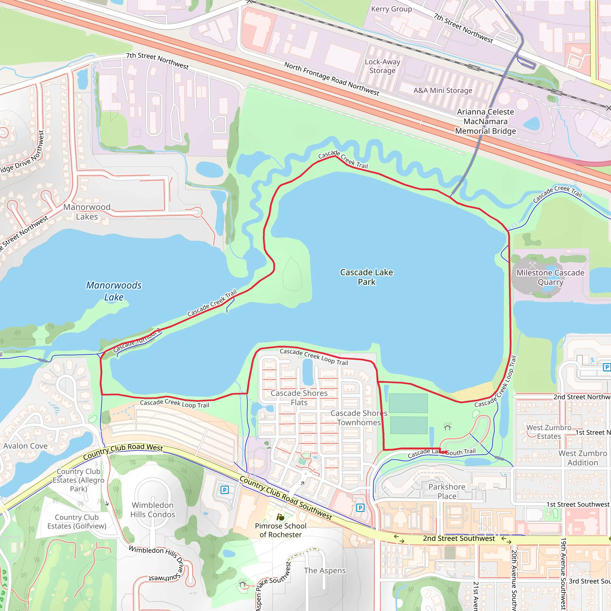 Cascade Lake Loop mobile static map