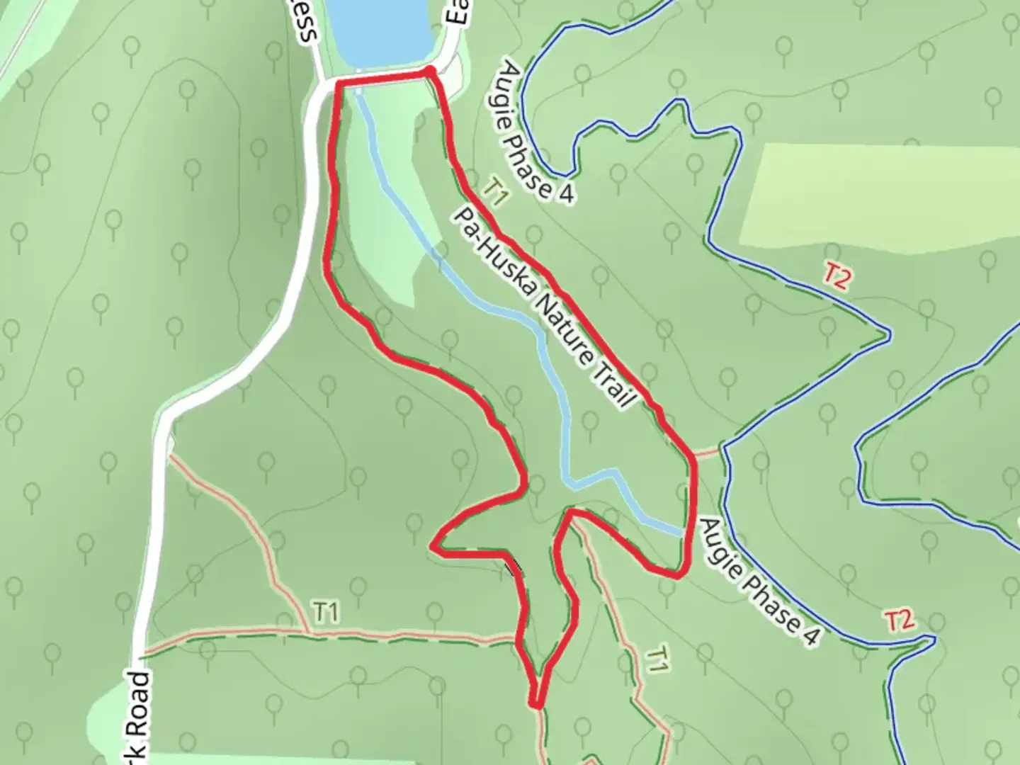 An image depicting the trail Pa-Huska Nature Loop Trail and its surrounding area.
