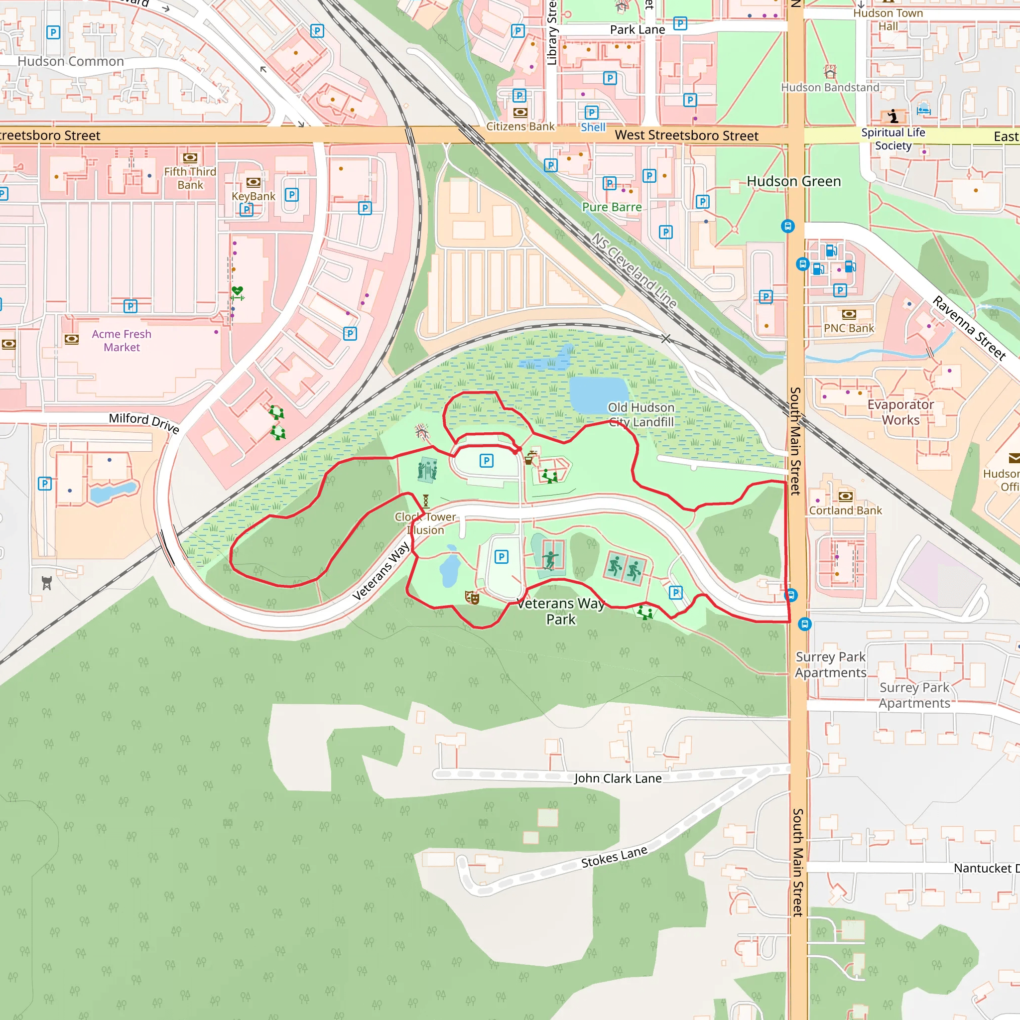 Veterans Way Park Loop mobile static map