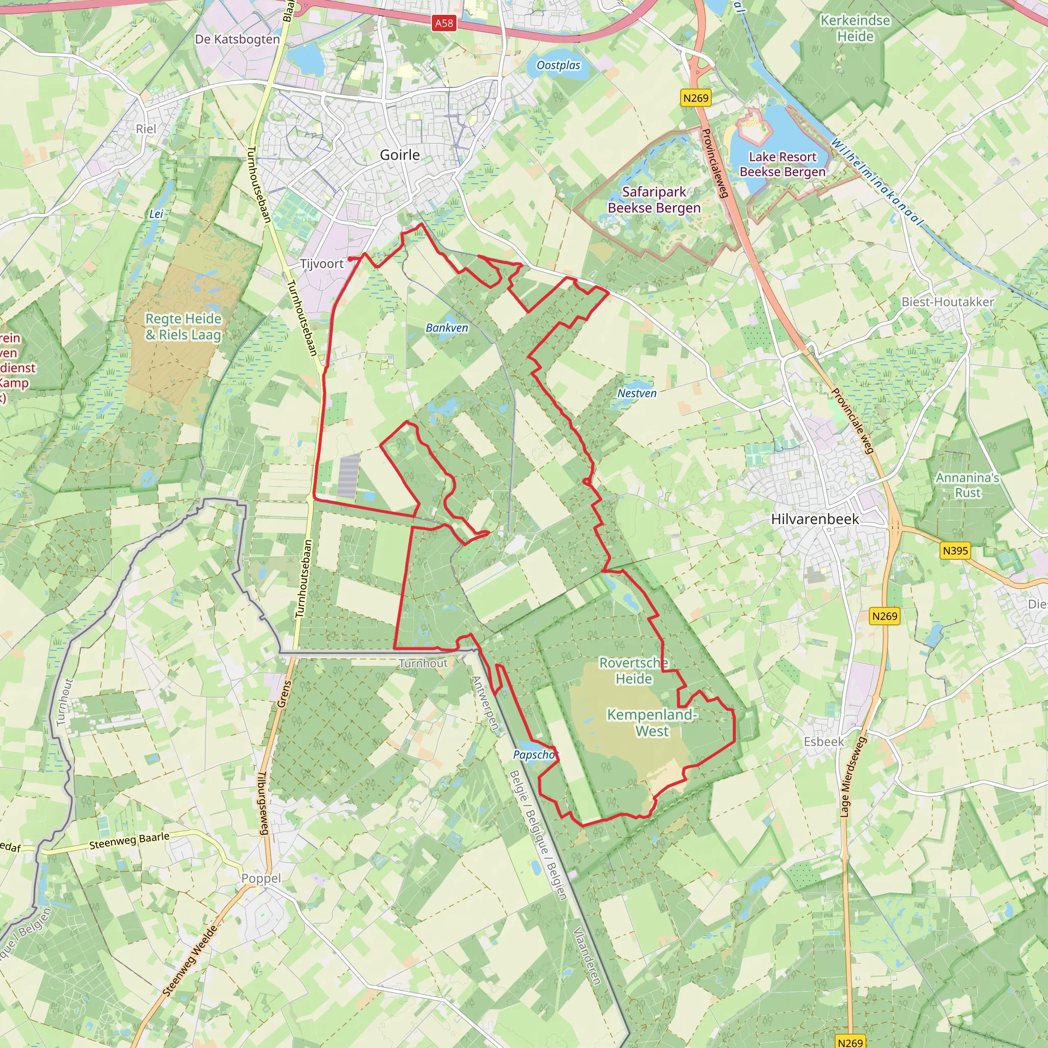 Papschot, Grooven and Molenbosschen Loop mobile static map