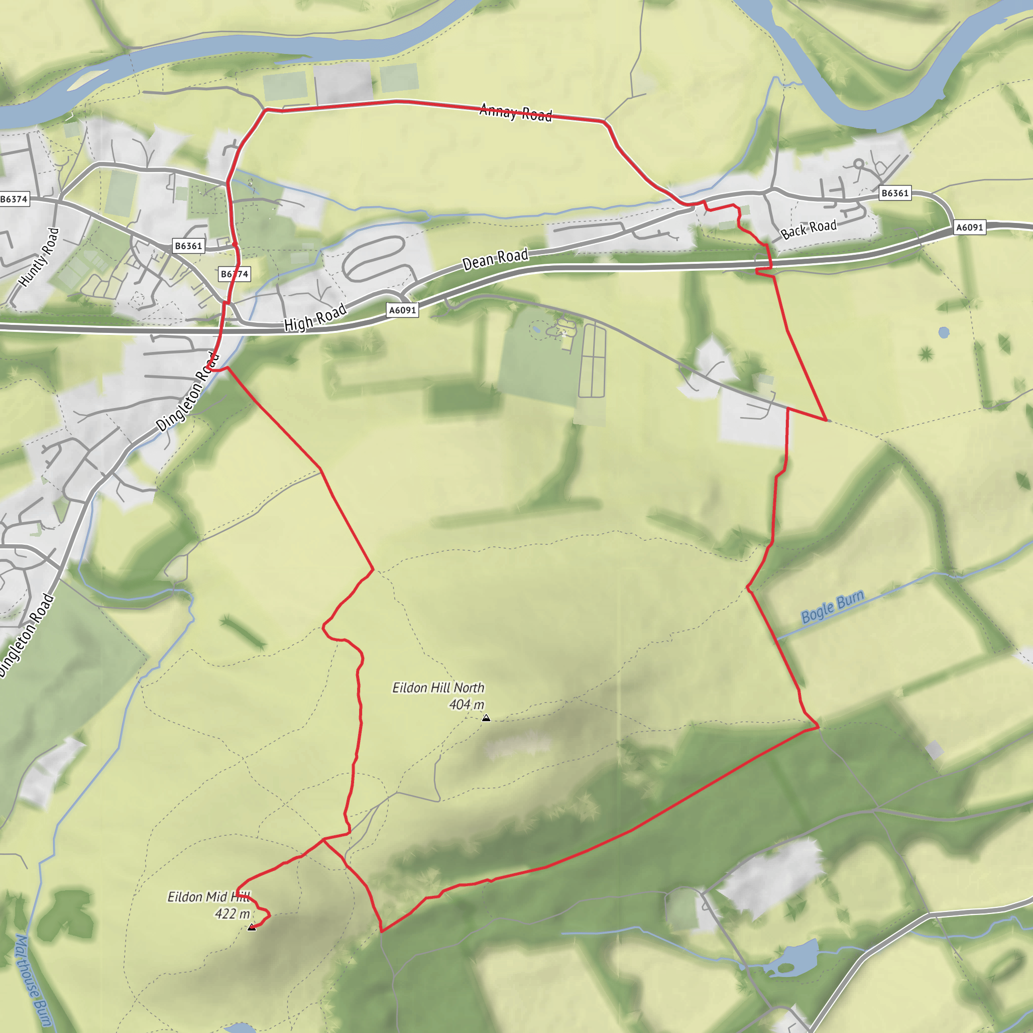 Eildon Mid Hill Loop mobile static map