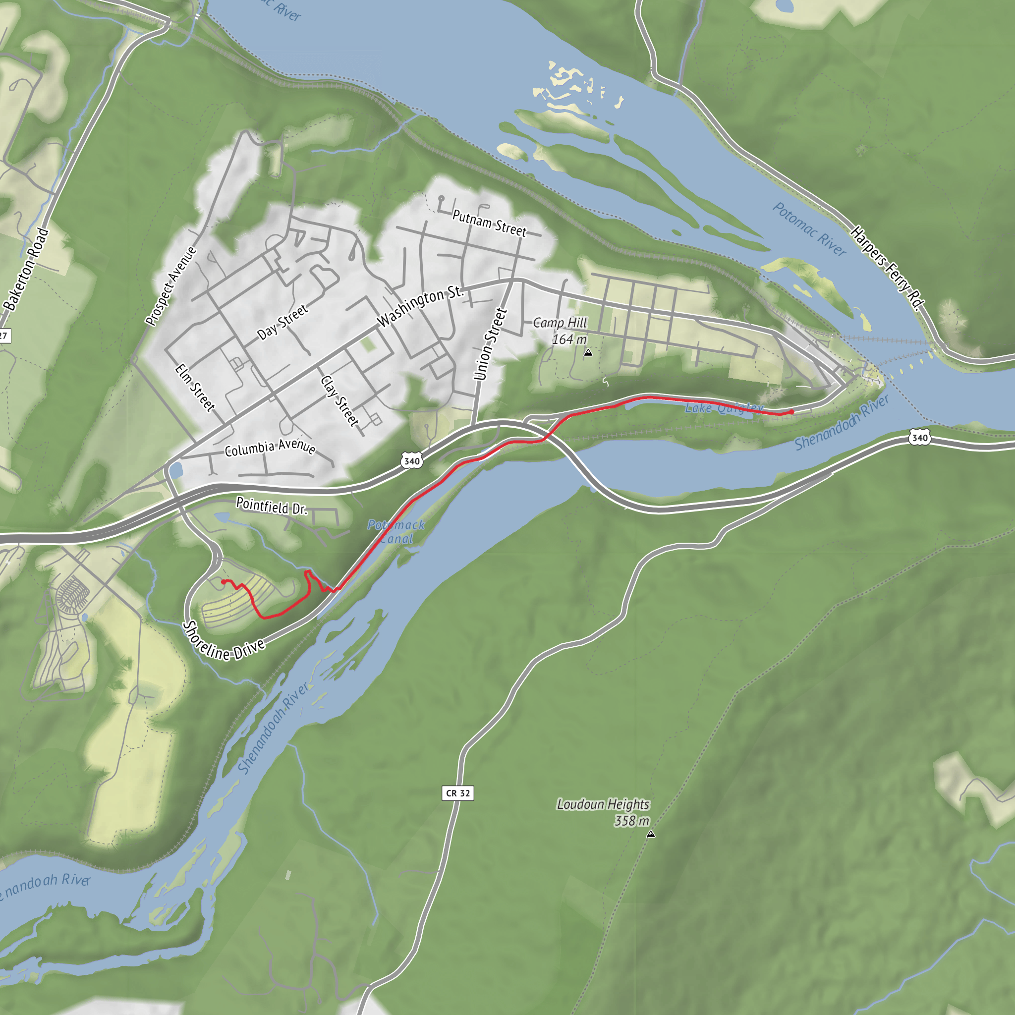 Lower Town Trail mobile static map