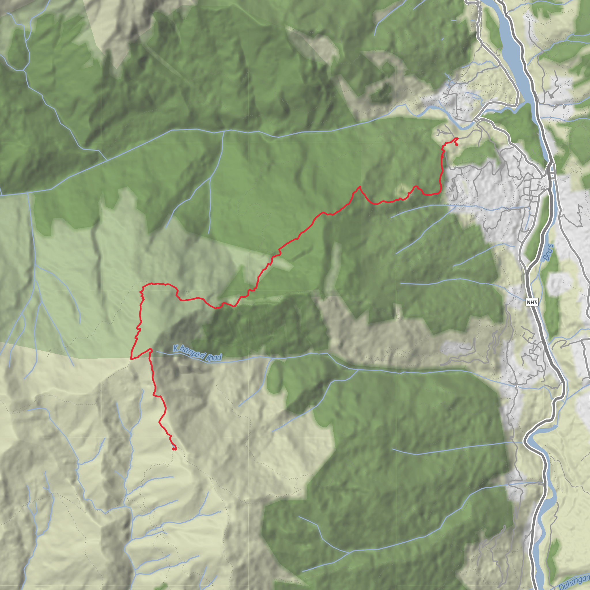 Manali to Rani Sui lake Trek mobile static map