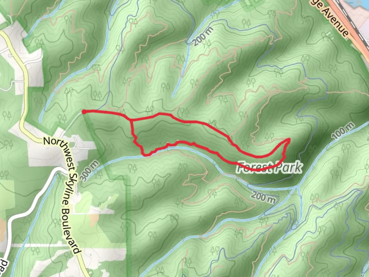 An image depicting the trail Wildwood Trail and Northwest Firelane 7 Road Loop and its surrounding area.